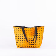 Sansa cavallino nero giallo pois - shopper grande a spalla in pelle - Marta Ray