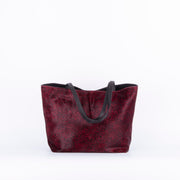 Sansa cavallino nero maculato rosso - shopper grande a spalla in pelle - Marta Ray
