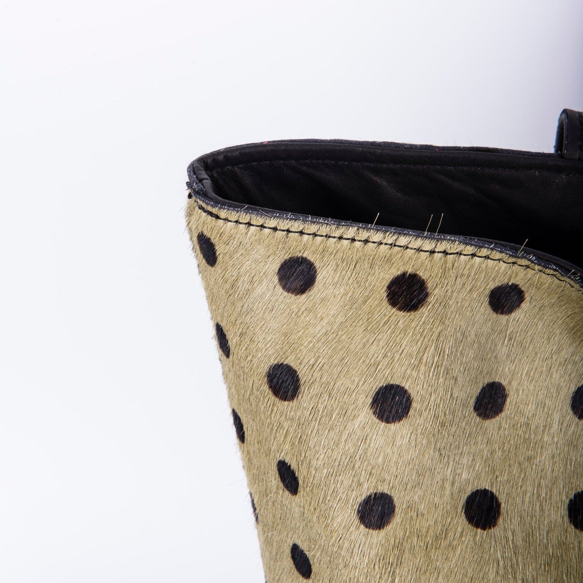 Sansa cavallino verde pois nero - shopper grande a spalla in pelle - Marta Ray