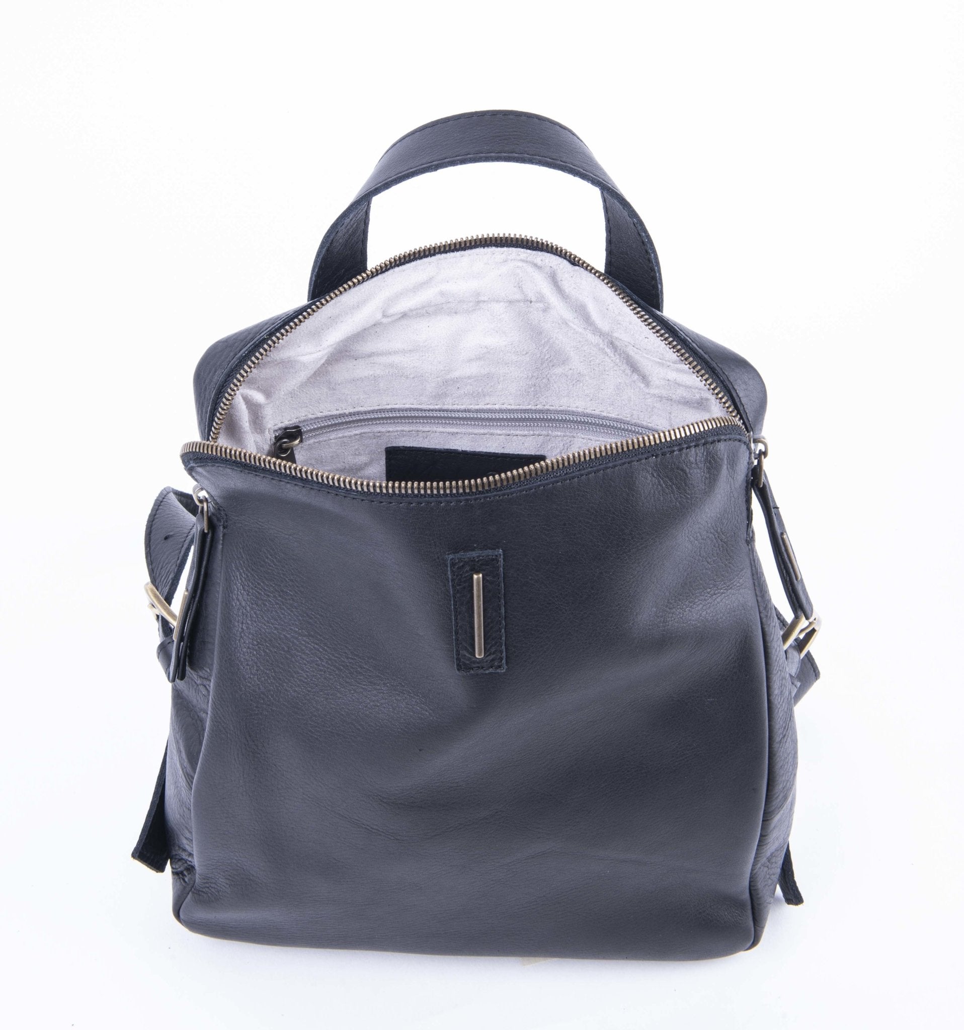 Seiko mousse nero - zaino medio in pelle nera - Marta Ray
