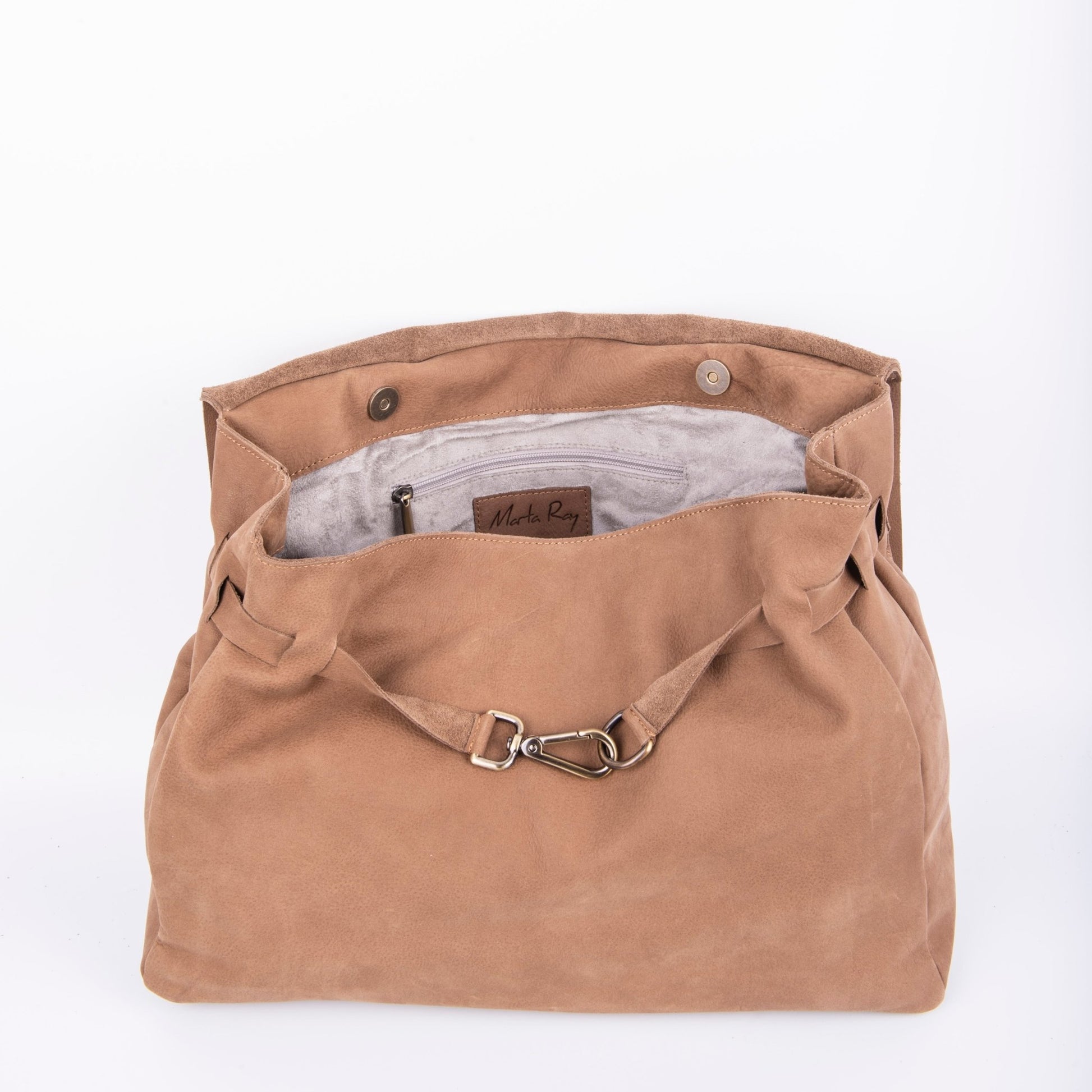 Selma long beach fango - borsa a tracolla in pelle beige - Marta Ray