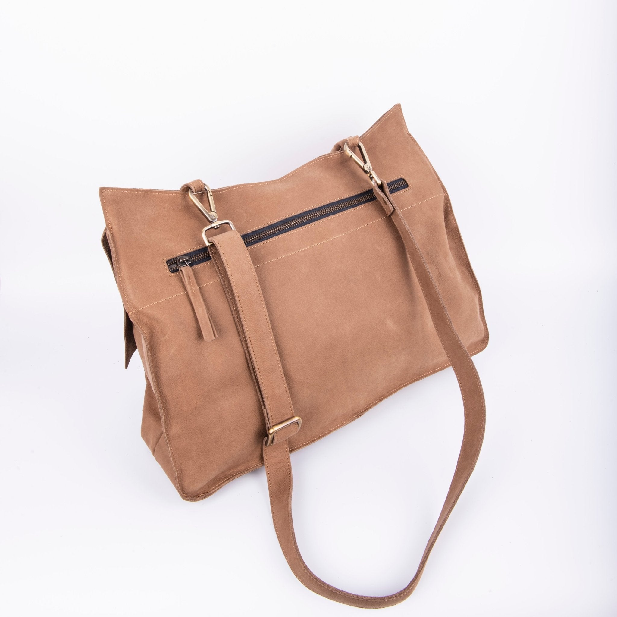 Selma long beach fango - borsa a tracolla in pelle beige - Marta Ray