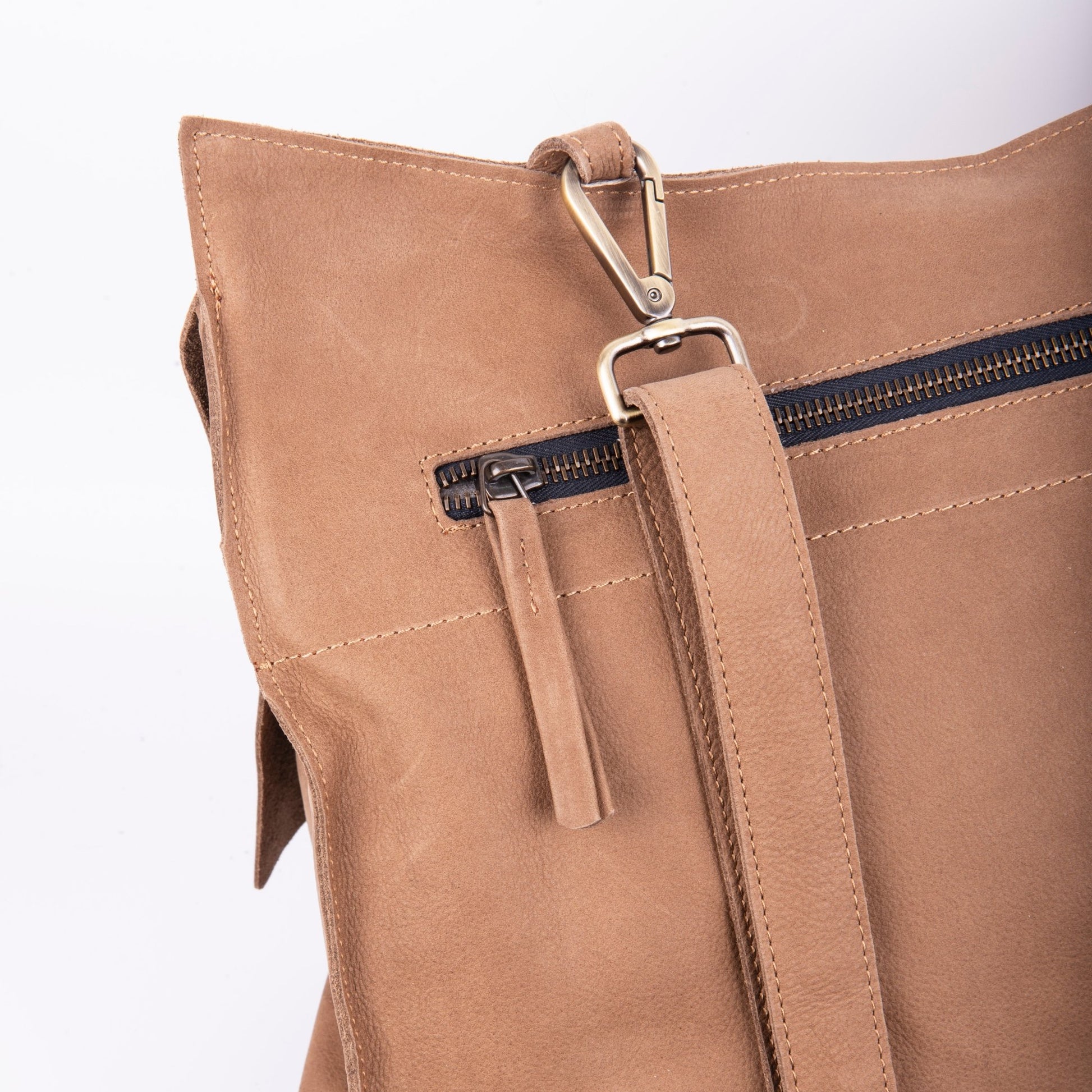 Selma long beach fango - borsa a tracolla in pelle beige - Marta Ray