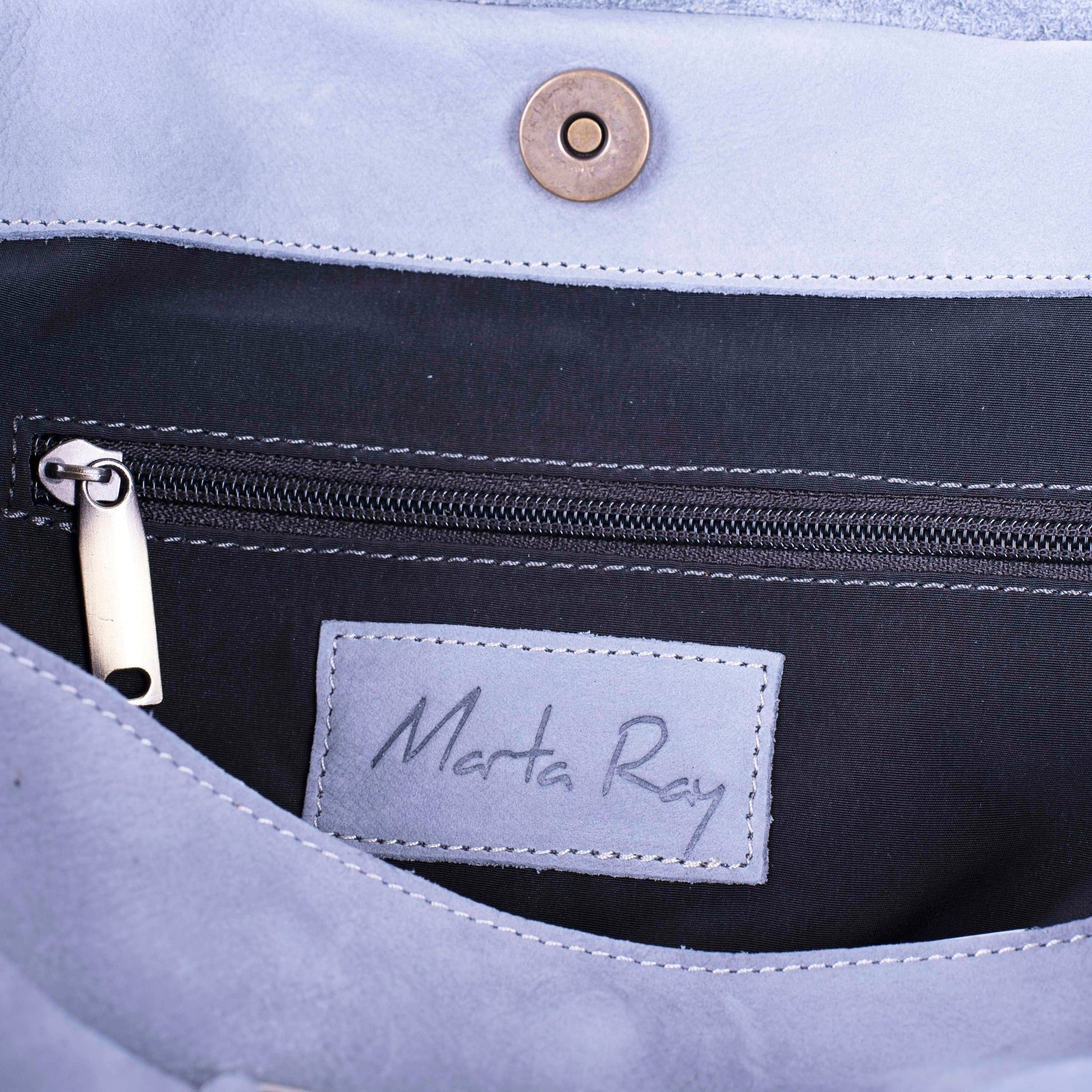 Selma long beach inky blue - borsa a tracolla in pelle grigio - Marta Ray