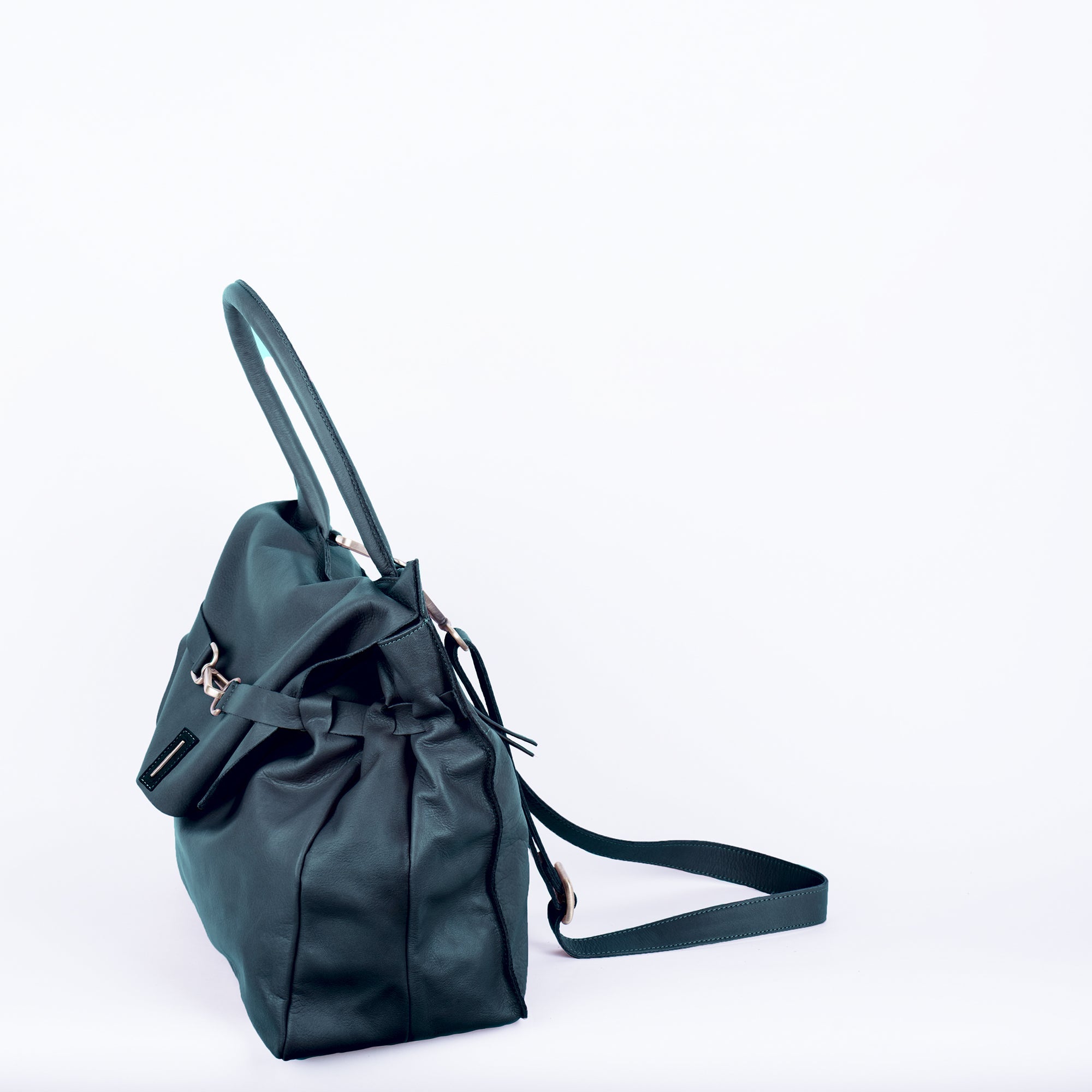 Selma mousse cardo marino - borsa a tracolla in pelle verde - Marta Ray