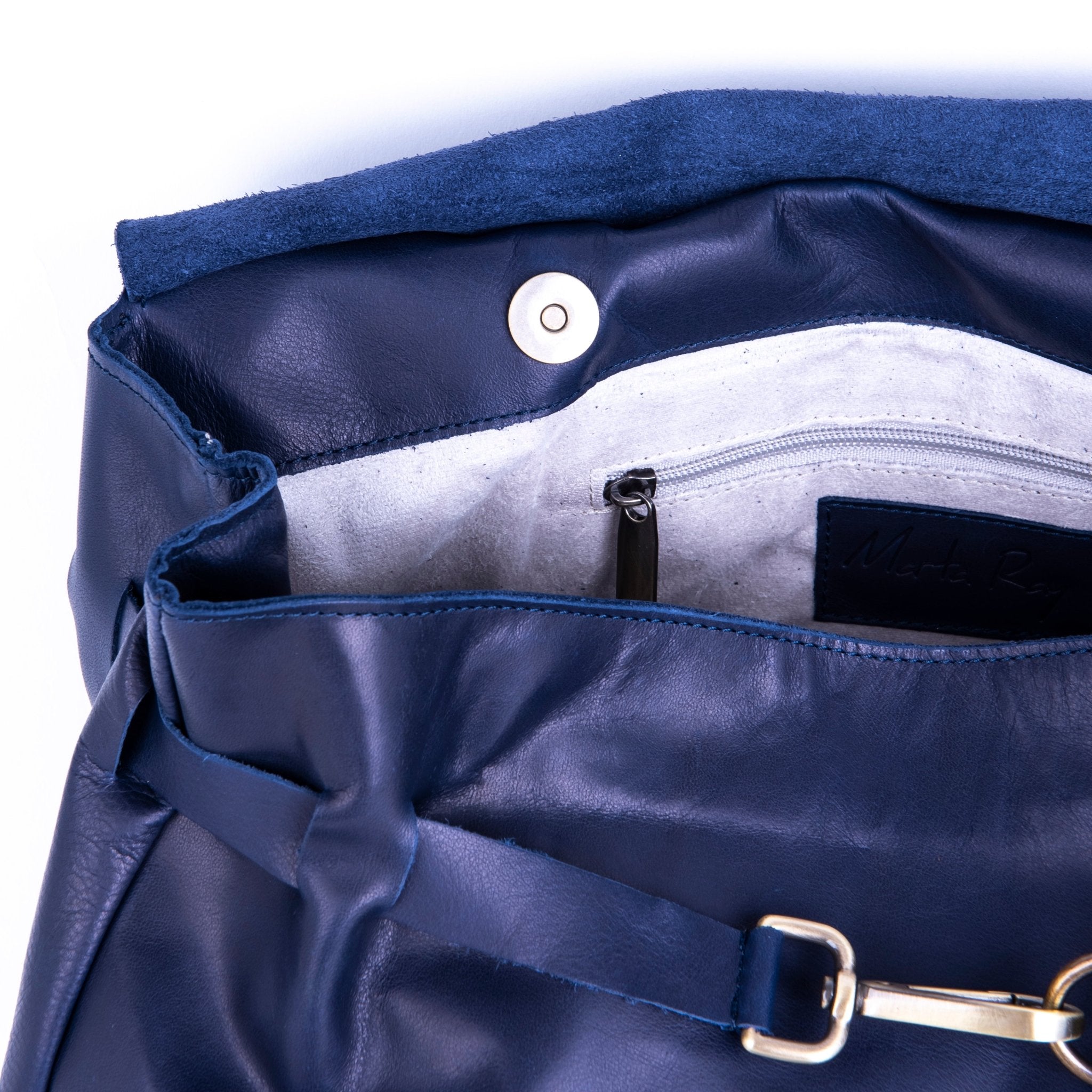 Selma mousse navy - borsa a tracolla in pelle blue - Marta Ray