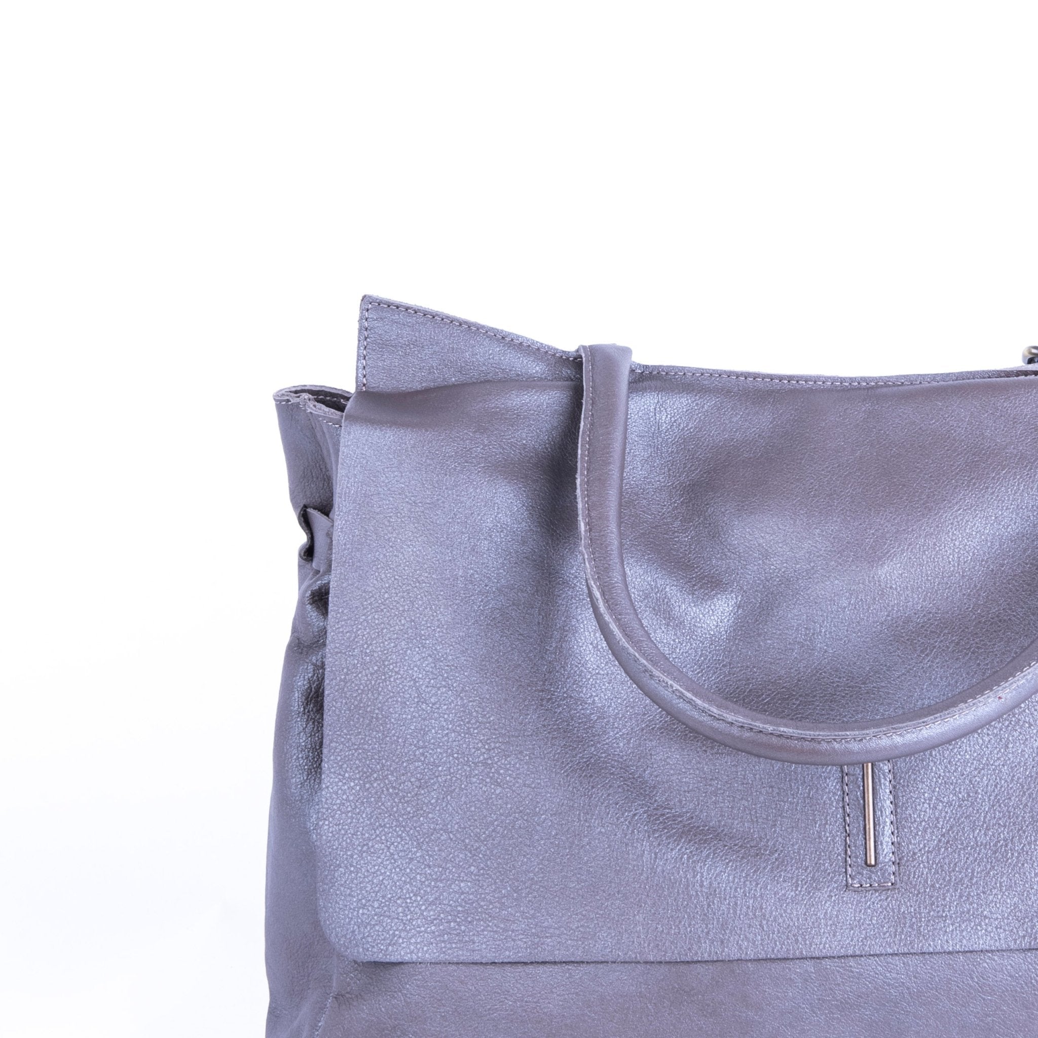Selma mousse perlato smog silver - borsa a tracolla in pelle grigia - Marta Ray