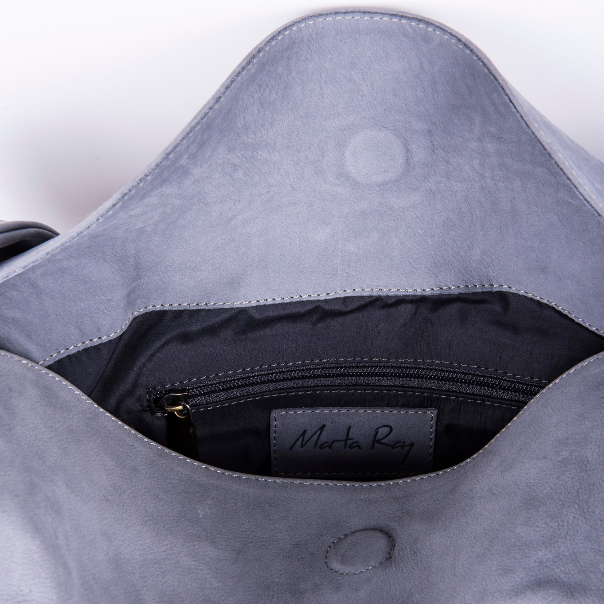 Serena long beach inky blue - borsa in pelle grigio - Marta Ray
