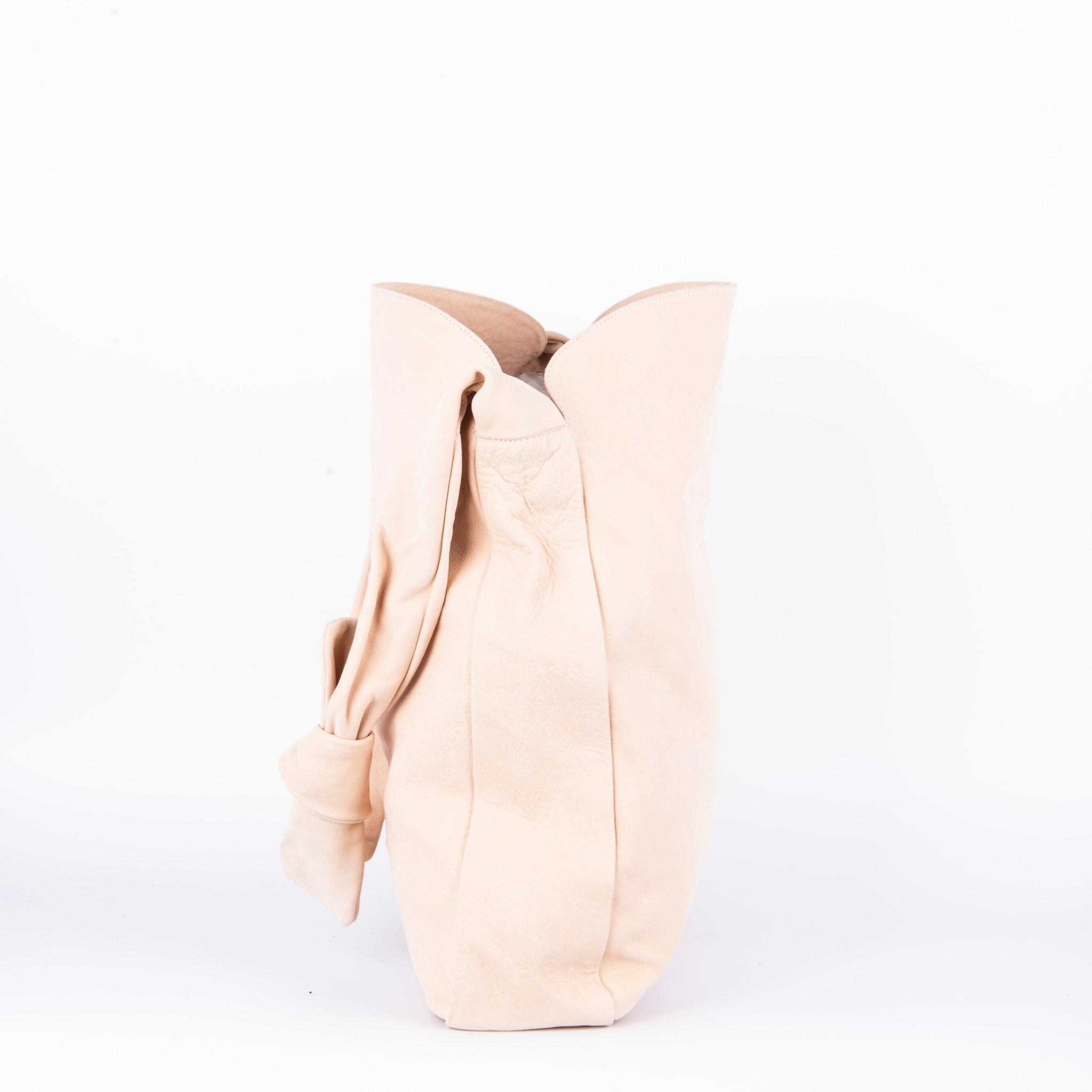 Serena long beach nude - borsa in pelle beige - Marta Ray