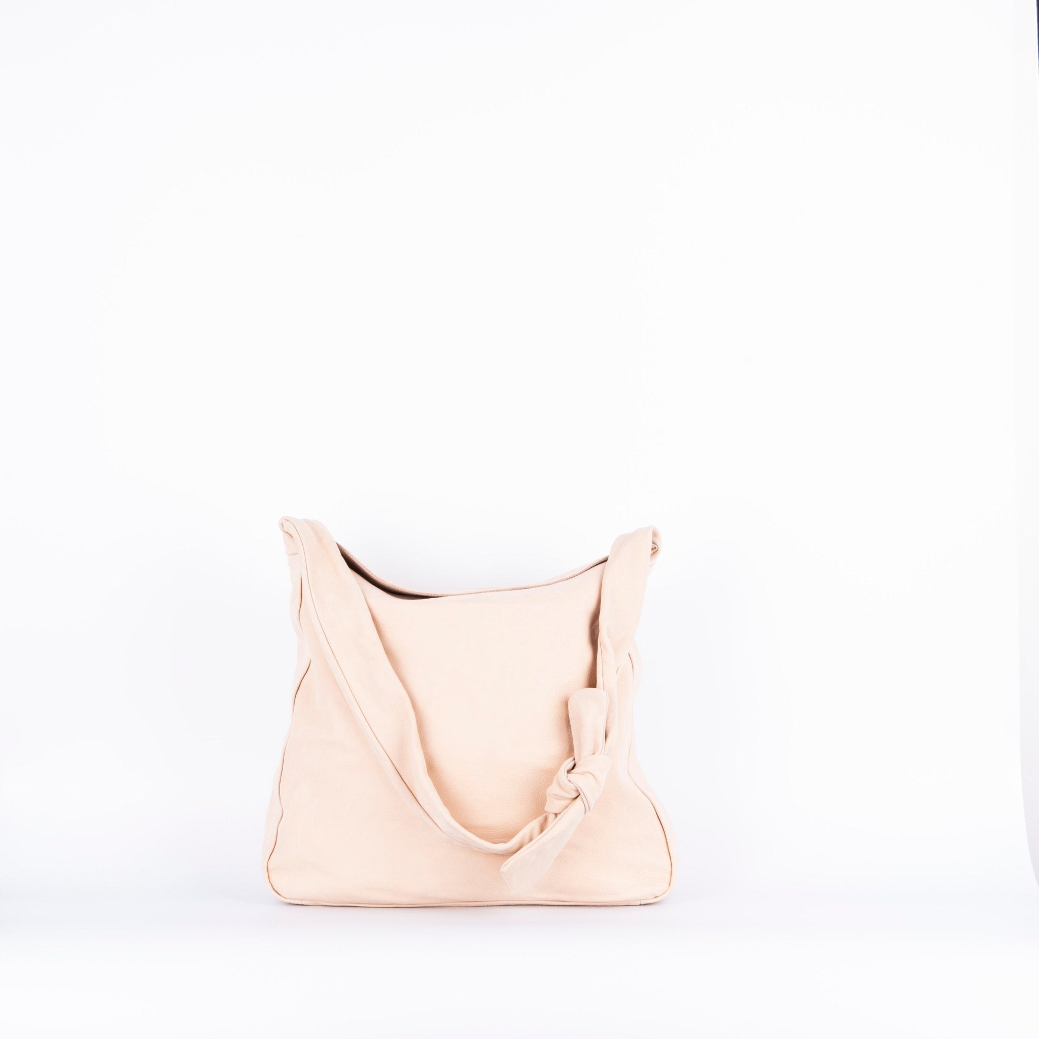 Serena long beach nude - borsa in pelle beige - Marta Ray