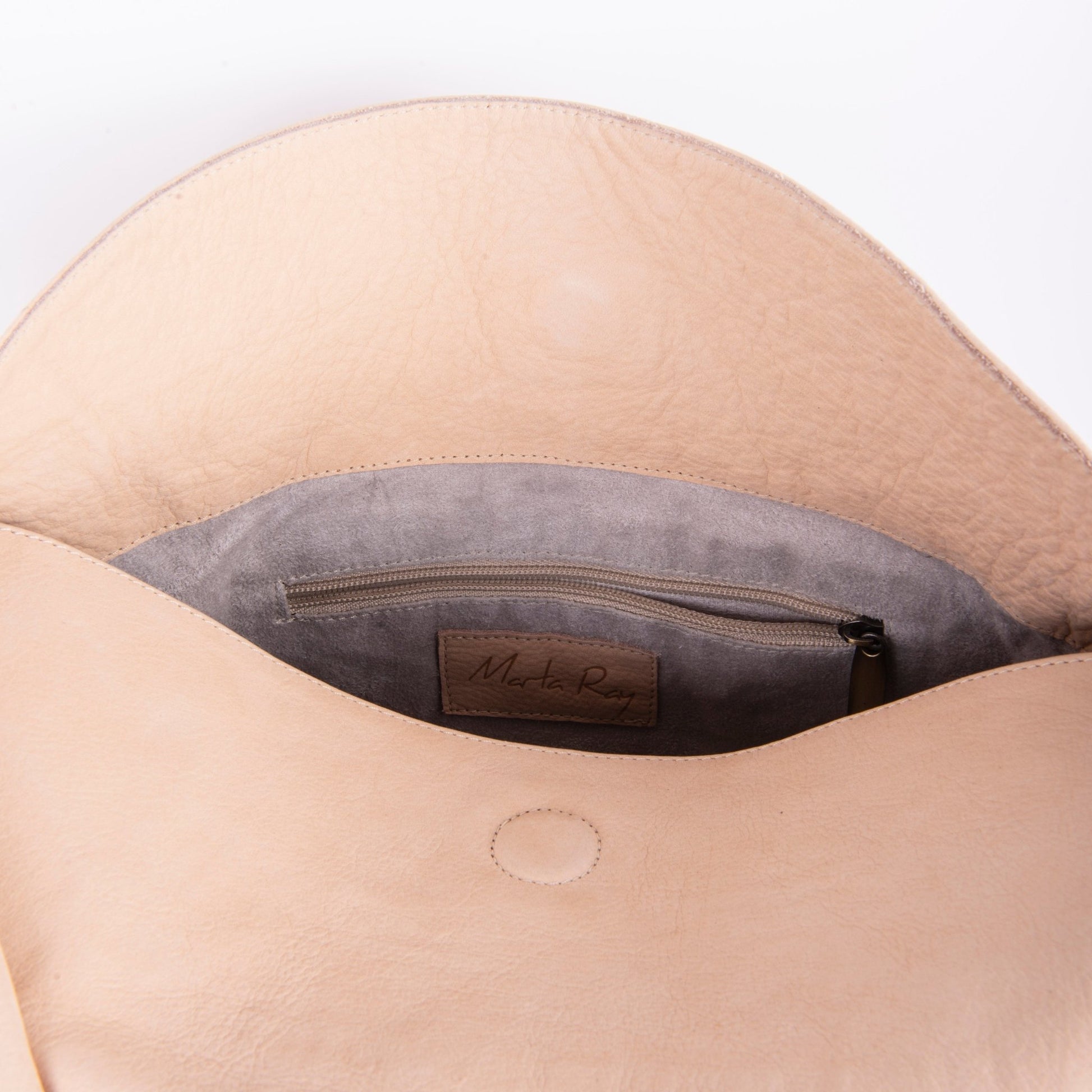 Serena long beach nude - borsa in pelle beige - Marta Ray