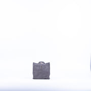 Sibilla camoscio + nastro boho dark grey - borsa make-up in pelle grigia - Marta Ray