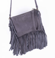 Sissy long beach fumo - pochette a tracolla in pelle grigia - Marta Ray