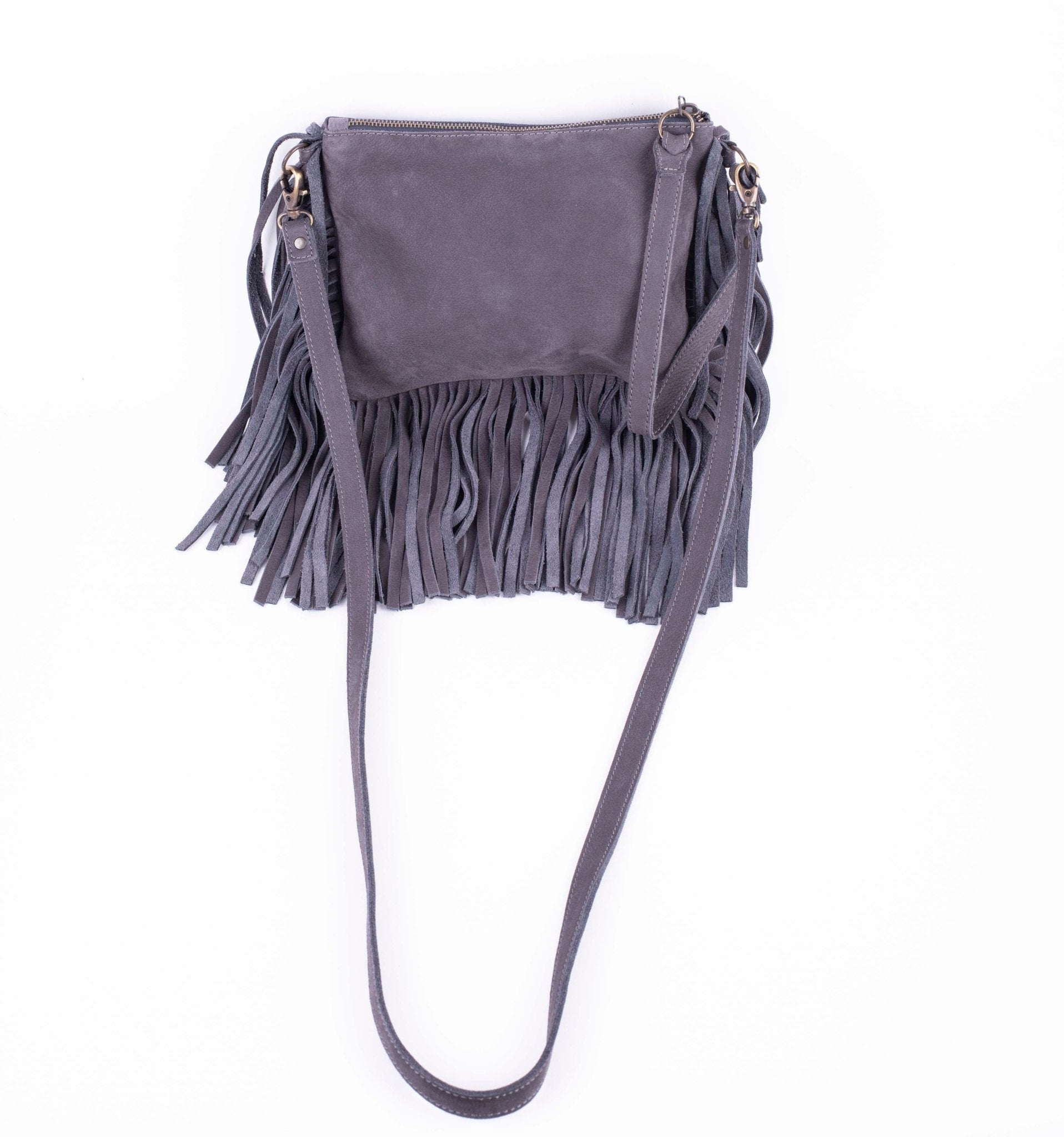 Sissy long beach fumo - pochette a tracolla in pelle grigia - Marta Ray