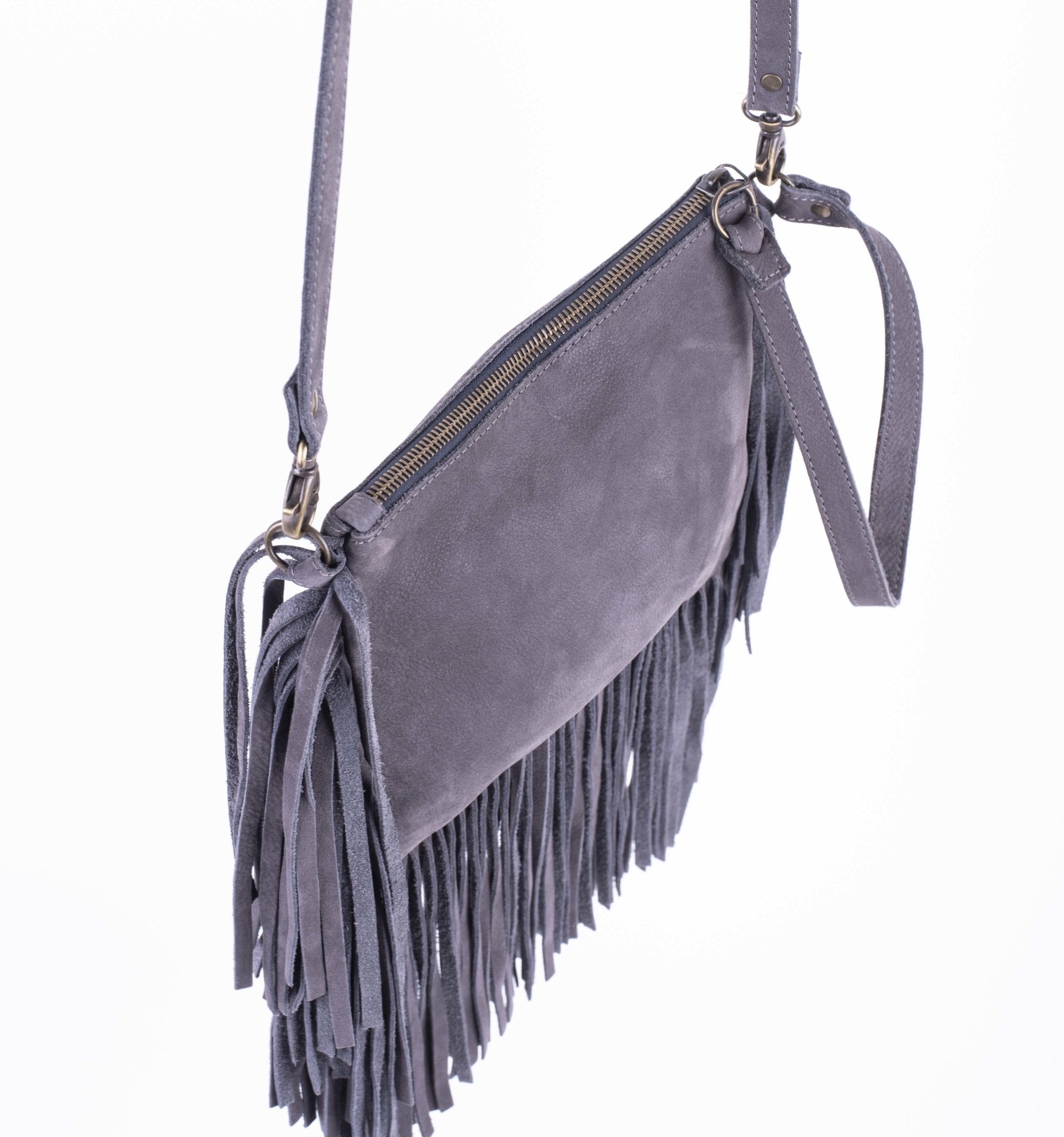 Sissy long beach fumo - pochette a tracolla in pelle grigia - Marta Ray