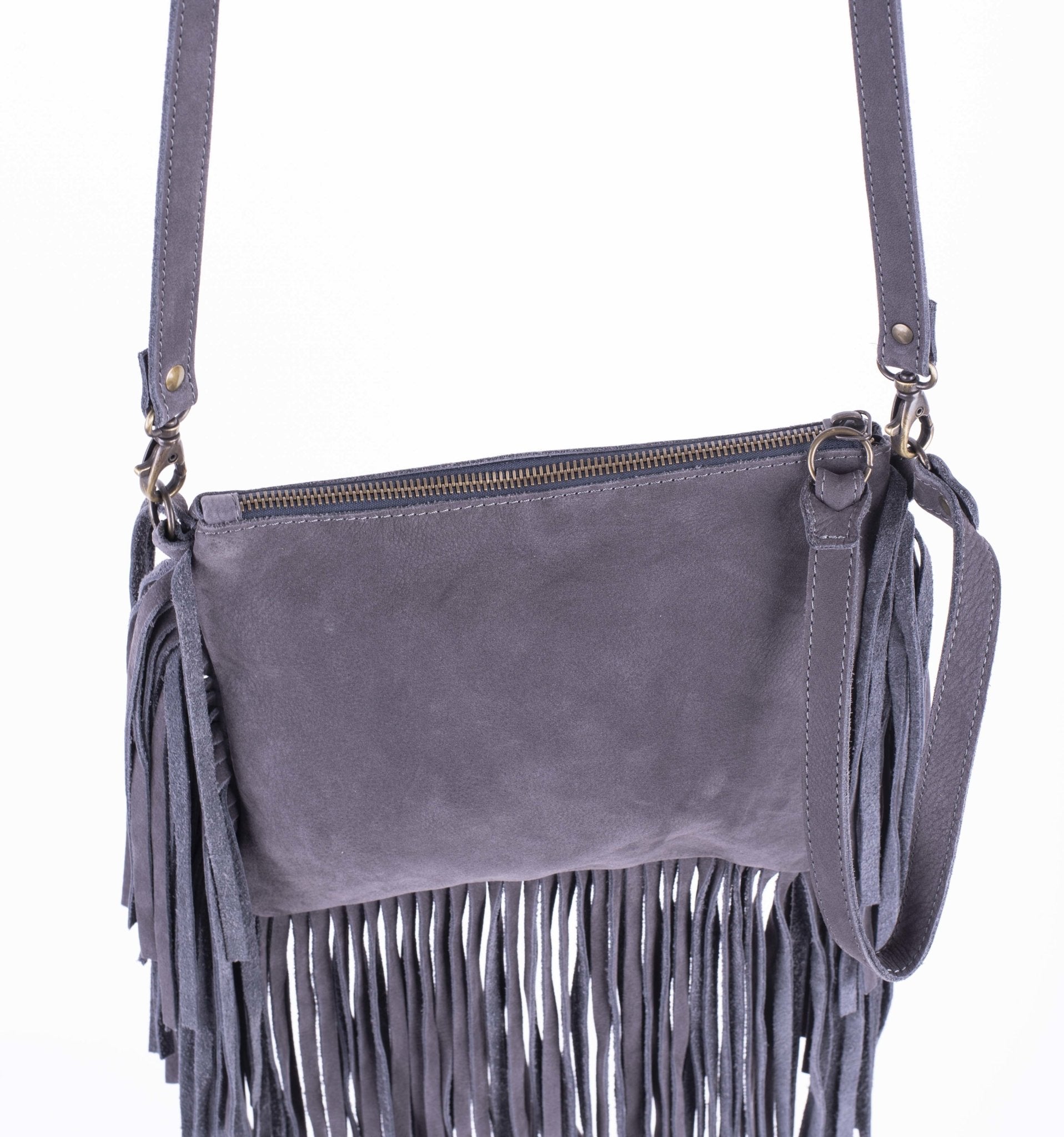 Sissy long beach fumo - pochette a tracolla in pelle grigia - Marta Ray
