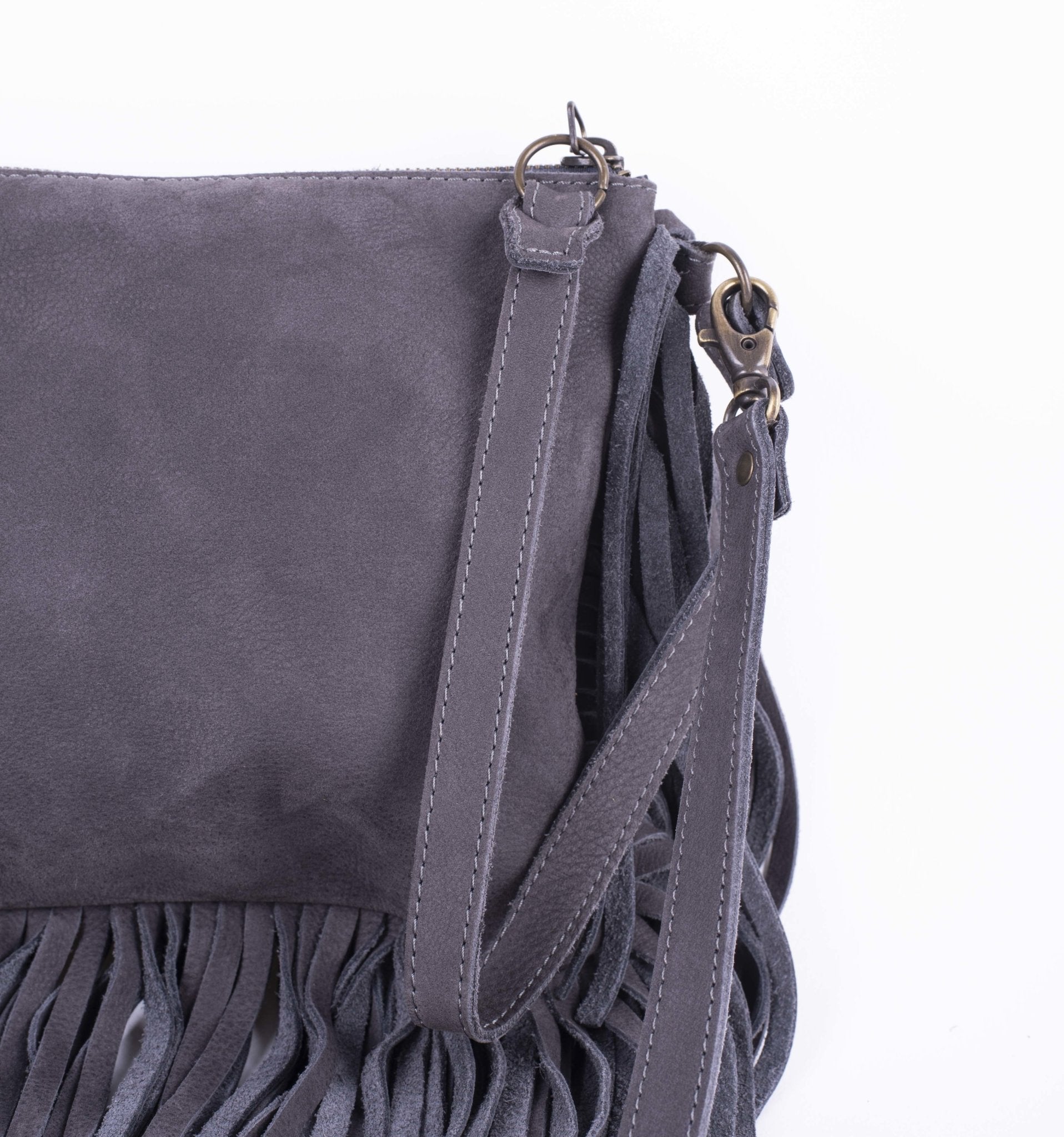 Sissy long beach fumo - pochette a tracolla in pelle grigia - Marta Ray
