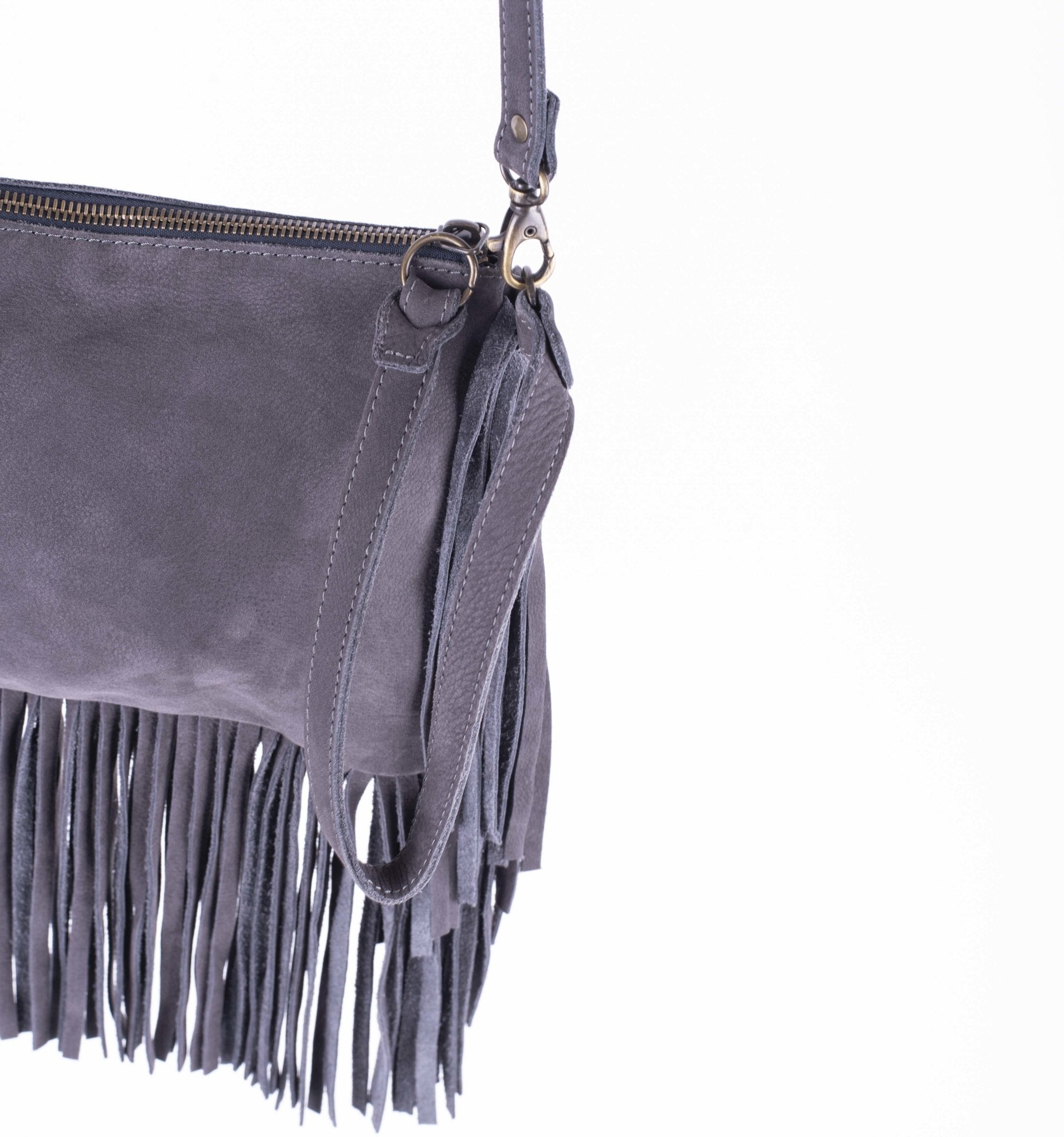 Sissy long beach fumo - pochette a tracolla in pelle grigia - Marta Ray