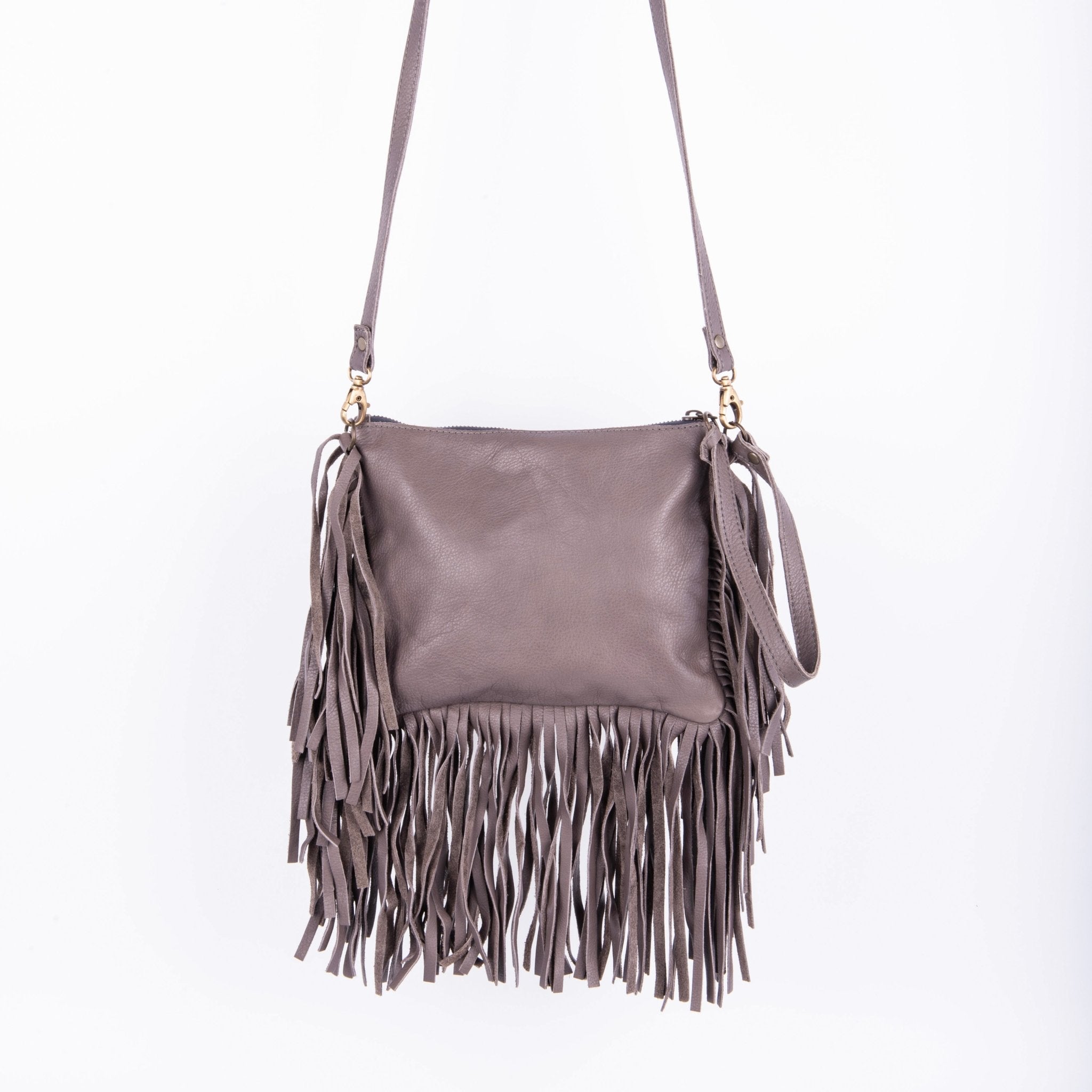 Sissy mousse grigio - pochette a tracolla in pelle grigia - Marta Ray