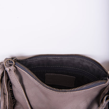 Sissy mousse grigio - pochette a tracolla in pelle grigia - Marta Ray