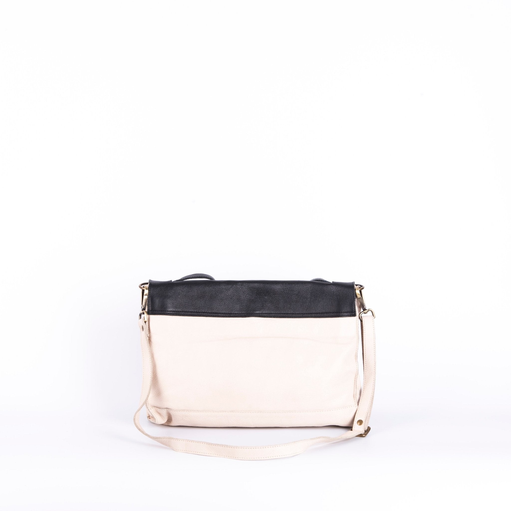 Stacy multicolor mousse nero + latte macchiato - borsa cartella grande a tracolla nera e bianca - Marta Ray