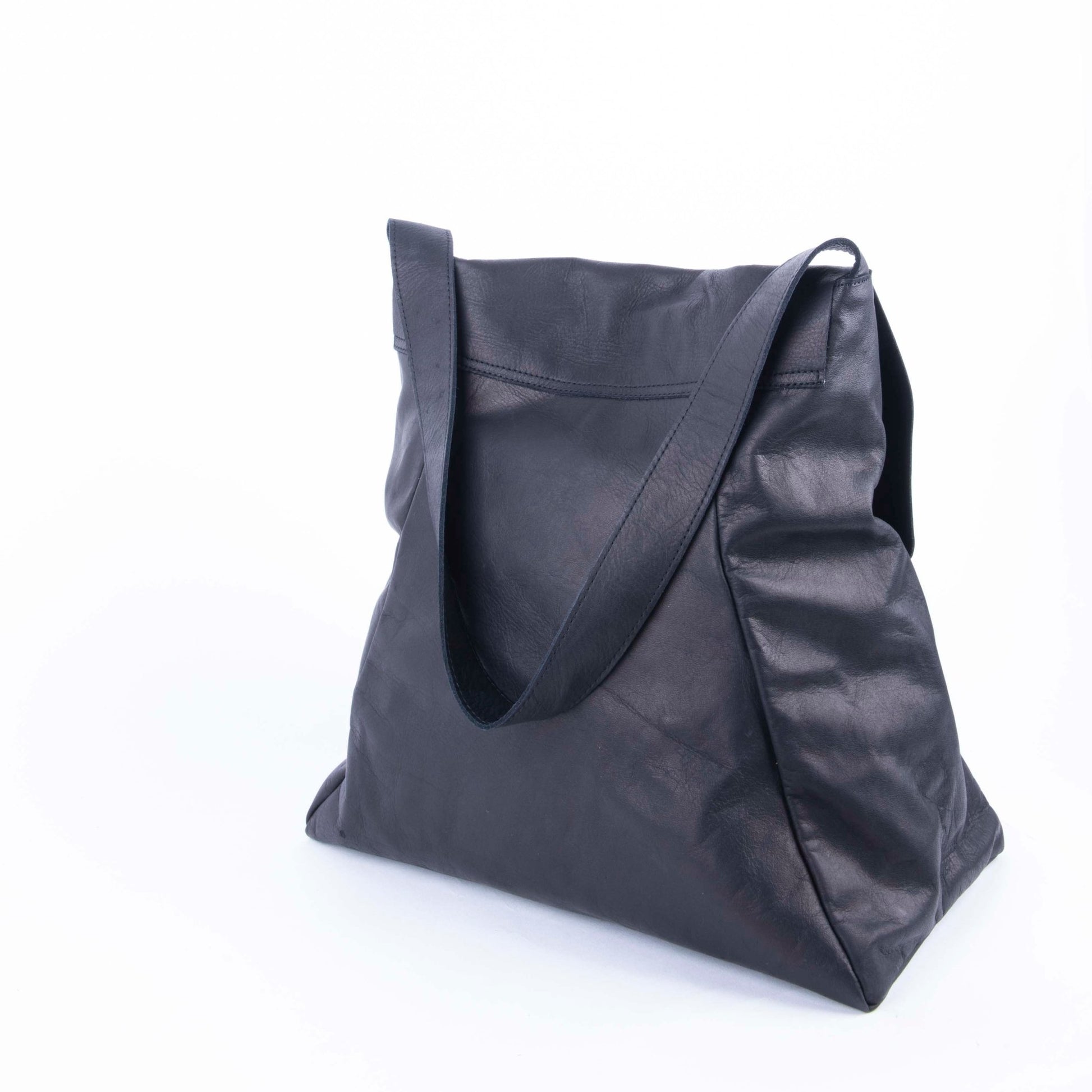 Stella cerato nero - borsa shopping in pelle nera - Marta Ray
