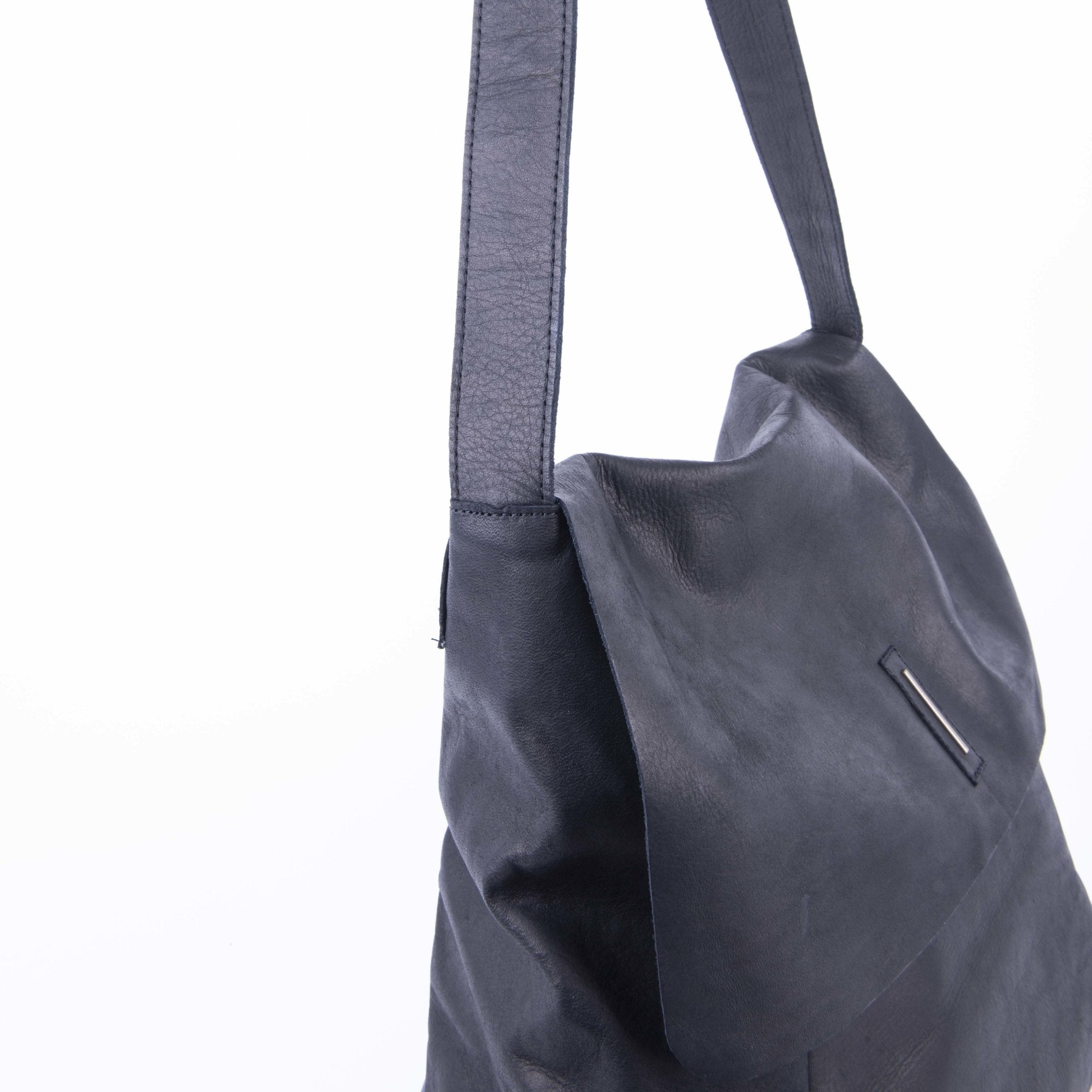 Stella cerato nero - borsa shopping in pelle nera - Marta Ray