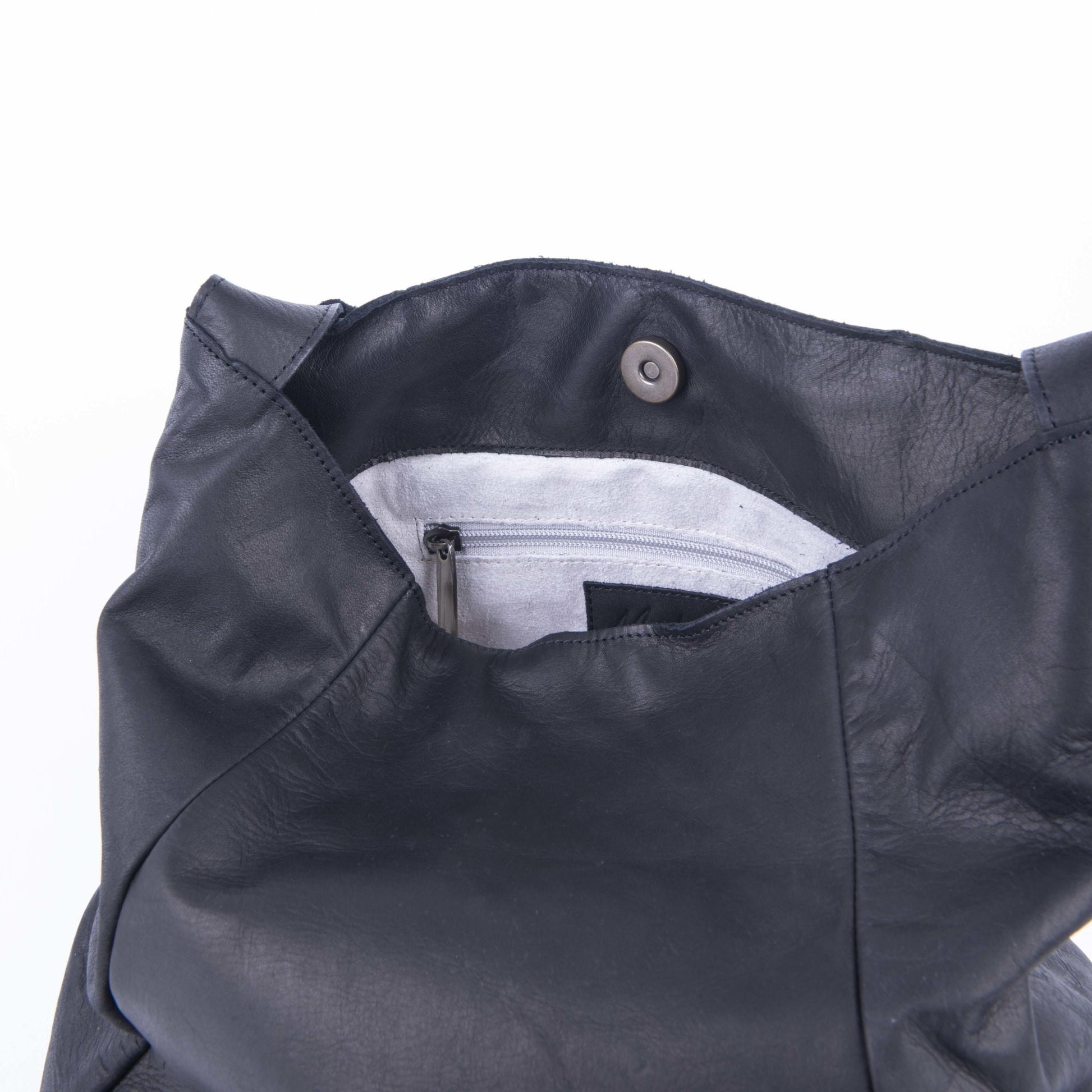 Stella cerato nero - borsa shopping in pelle nera - Marta Ray