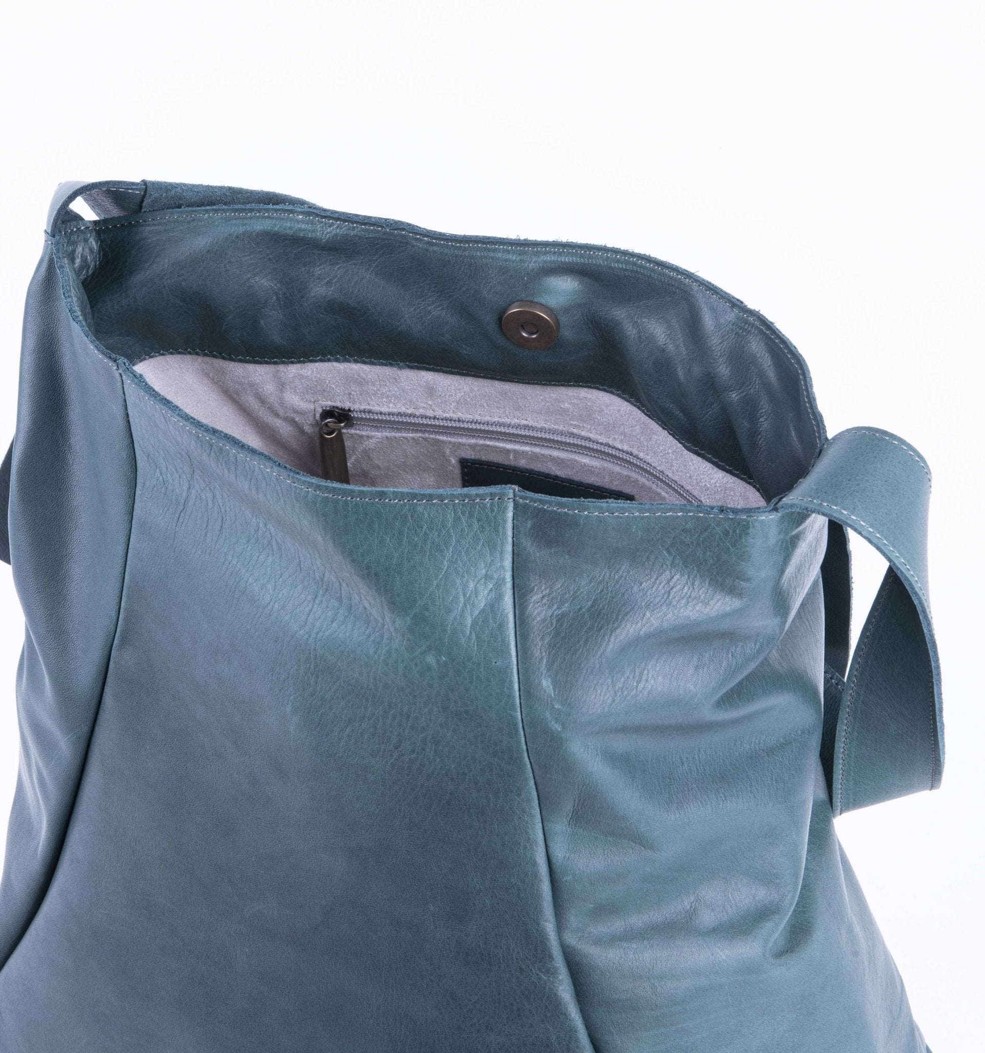 Stella mousse cardo marino - borsa shopping in pelle verde - Marta Ray