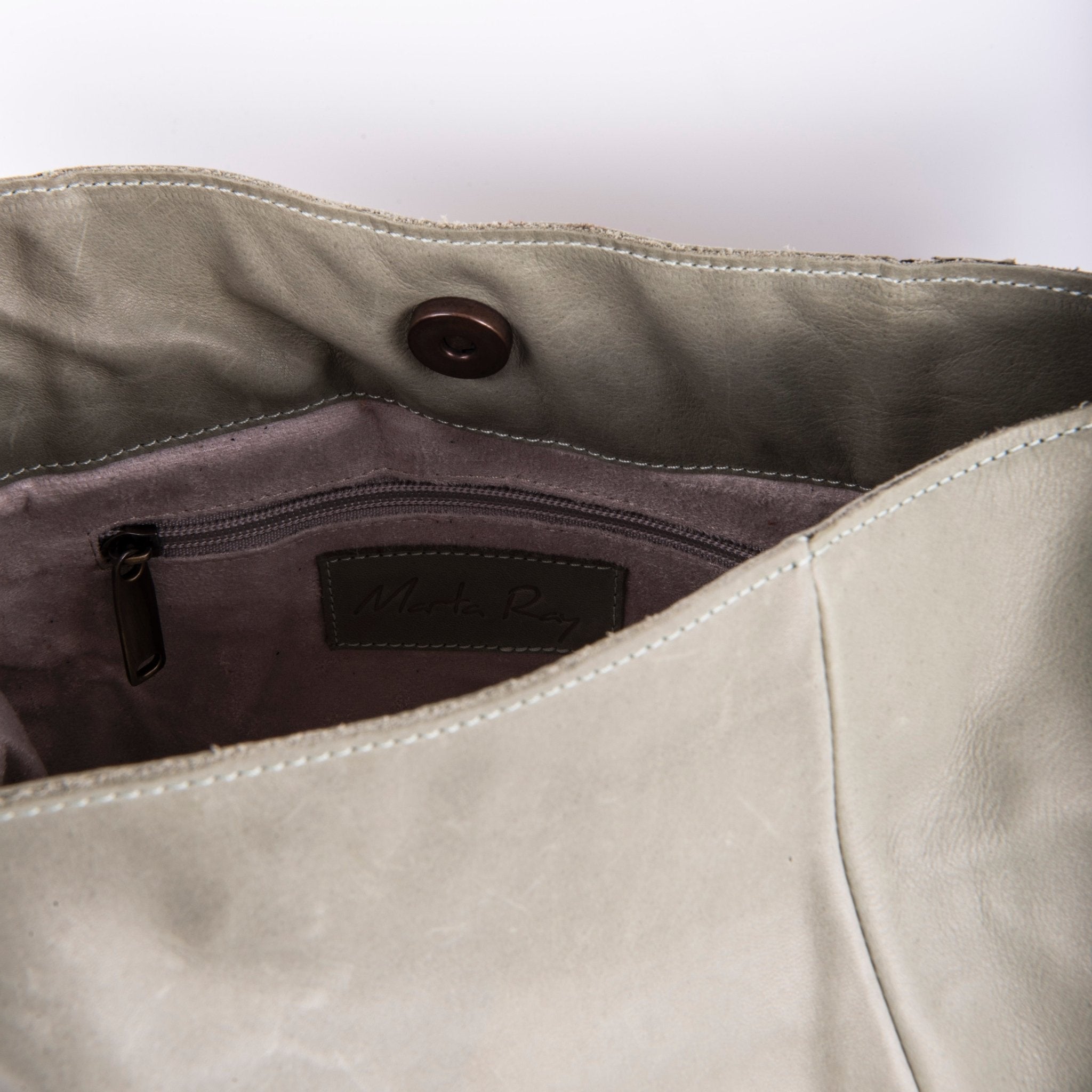 Stella mousse edera - borsa in spalla in pelle verde - Marta Ray