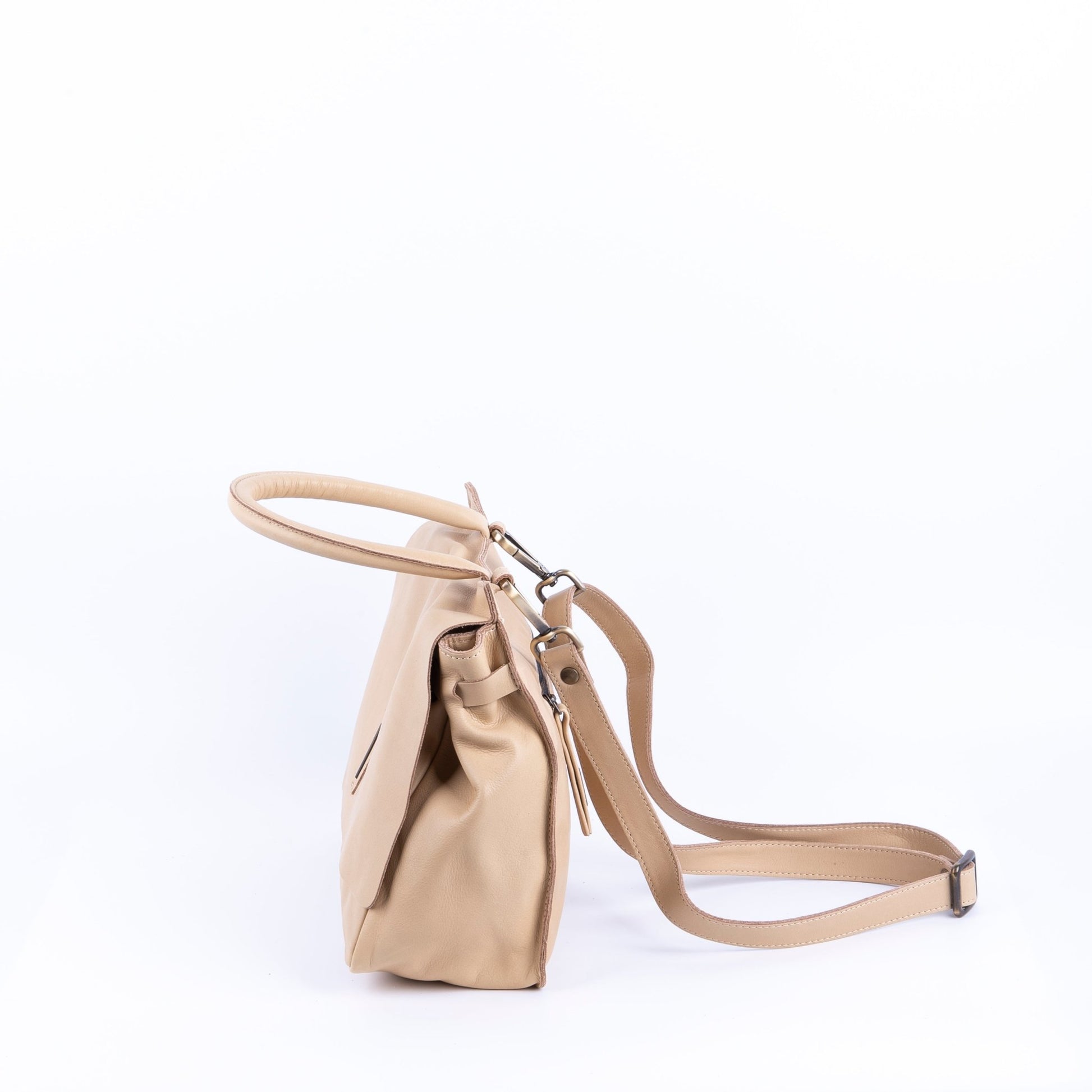 Sue mousse corda - borsa piccola a tracolla in pelle beige - Marta Ray