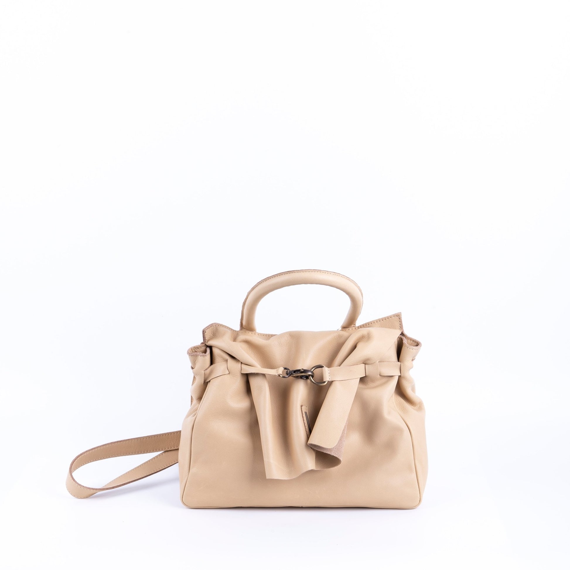 Sue mousse corda - borsa piccola a tracolla in pelle beige - Marta Ray