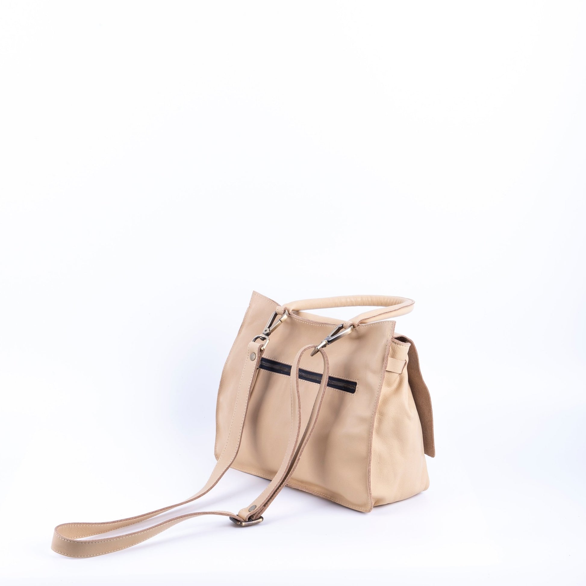 Sue mousse corda - borsa piccola a tracolla in pelle beige - Marta Ray