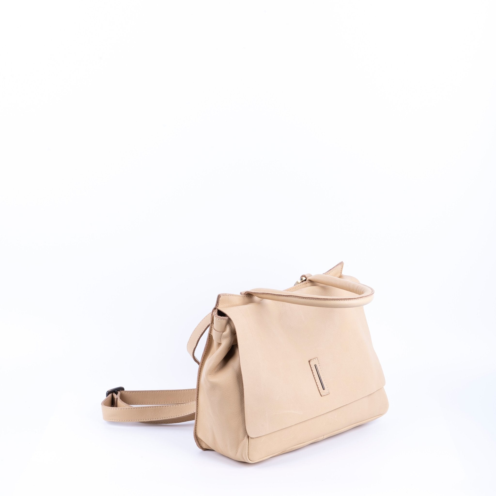 Sue mousse corda - borsa piccola a tracolla in pelle beige - Marta Ray