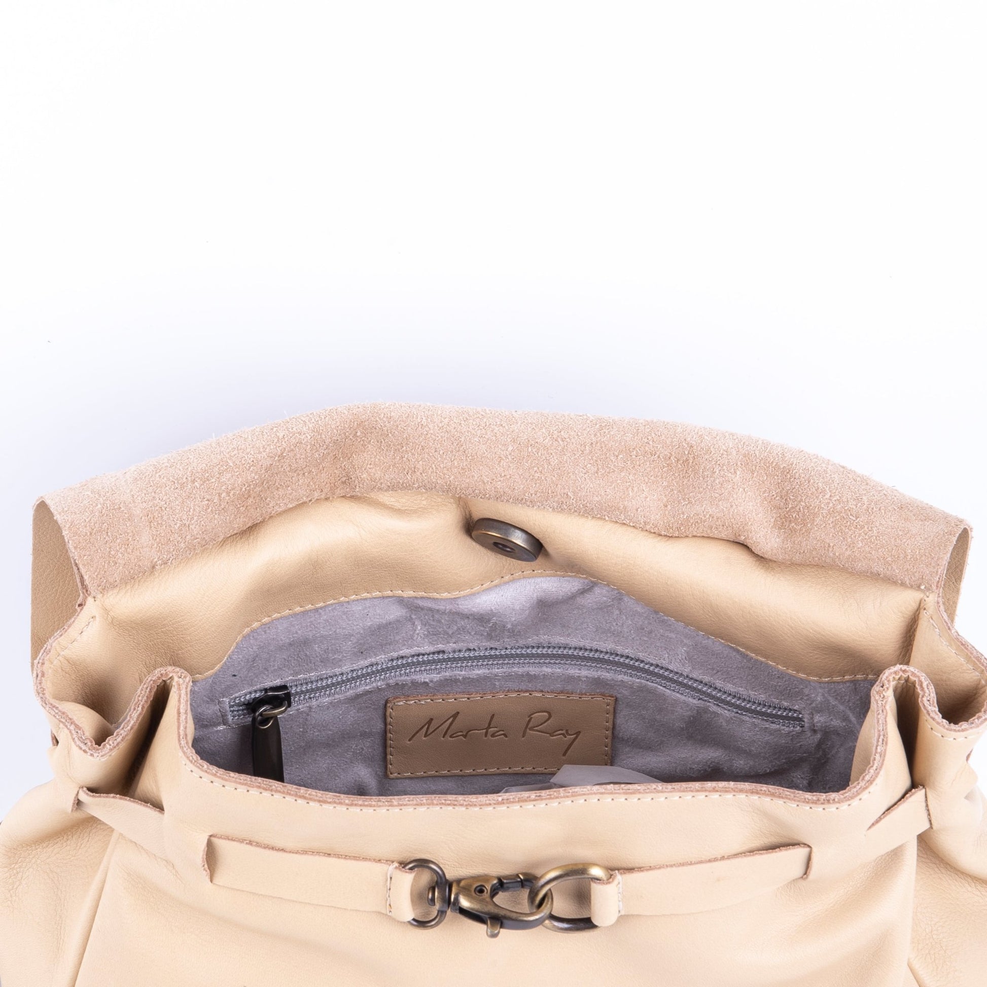 Sue mousse corda - borsa piccola a tracolla in pelle beige - Marta Ray