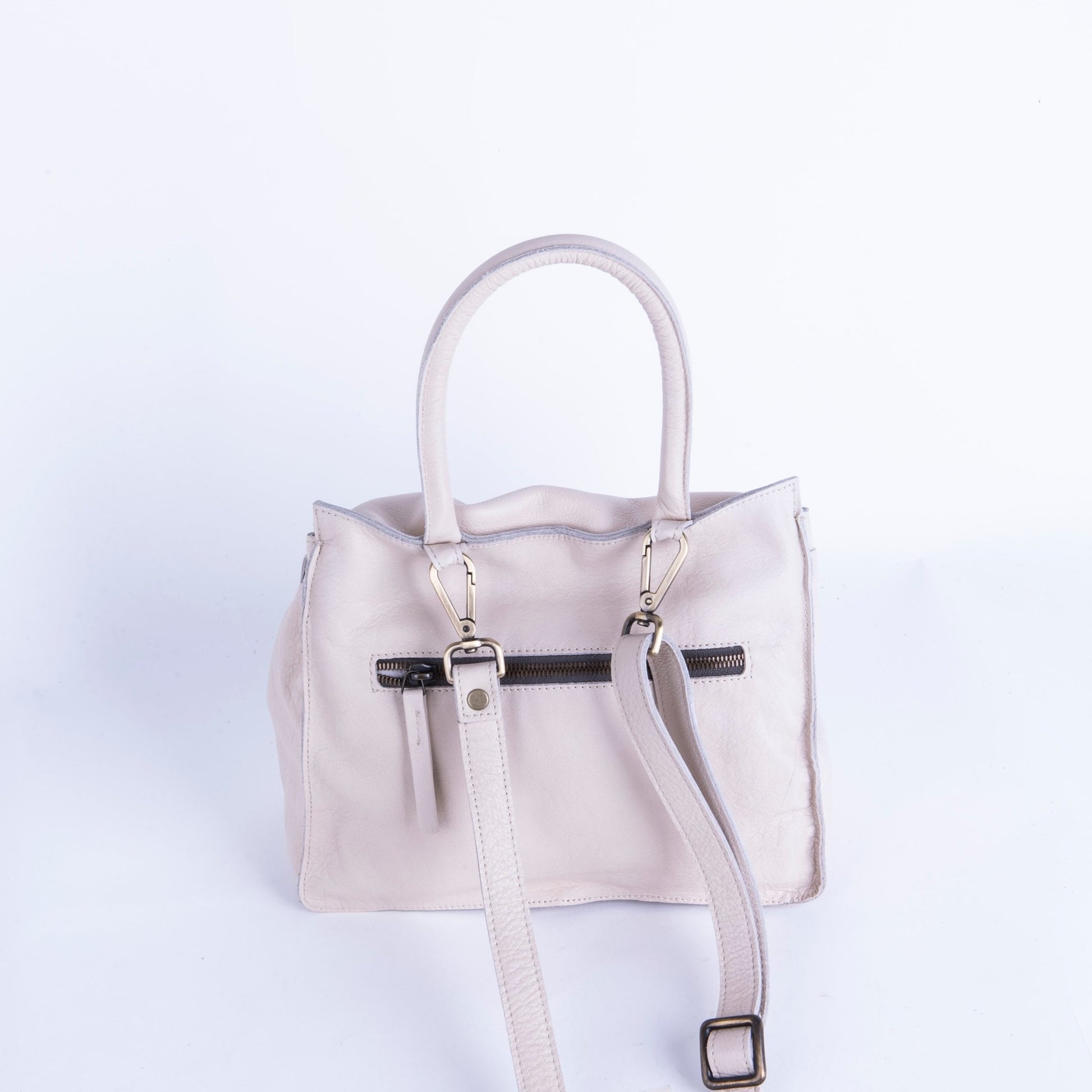 Sue mousse latte macchiato - borsa piccola a tracolla in pelle bianca - Marta Ray