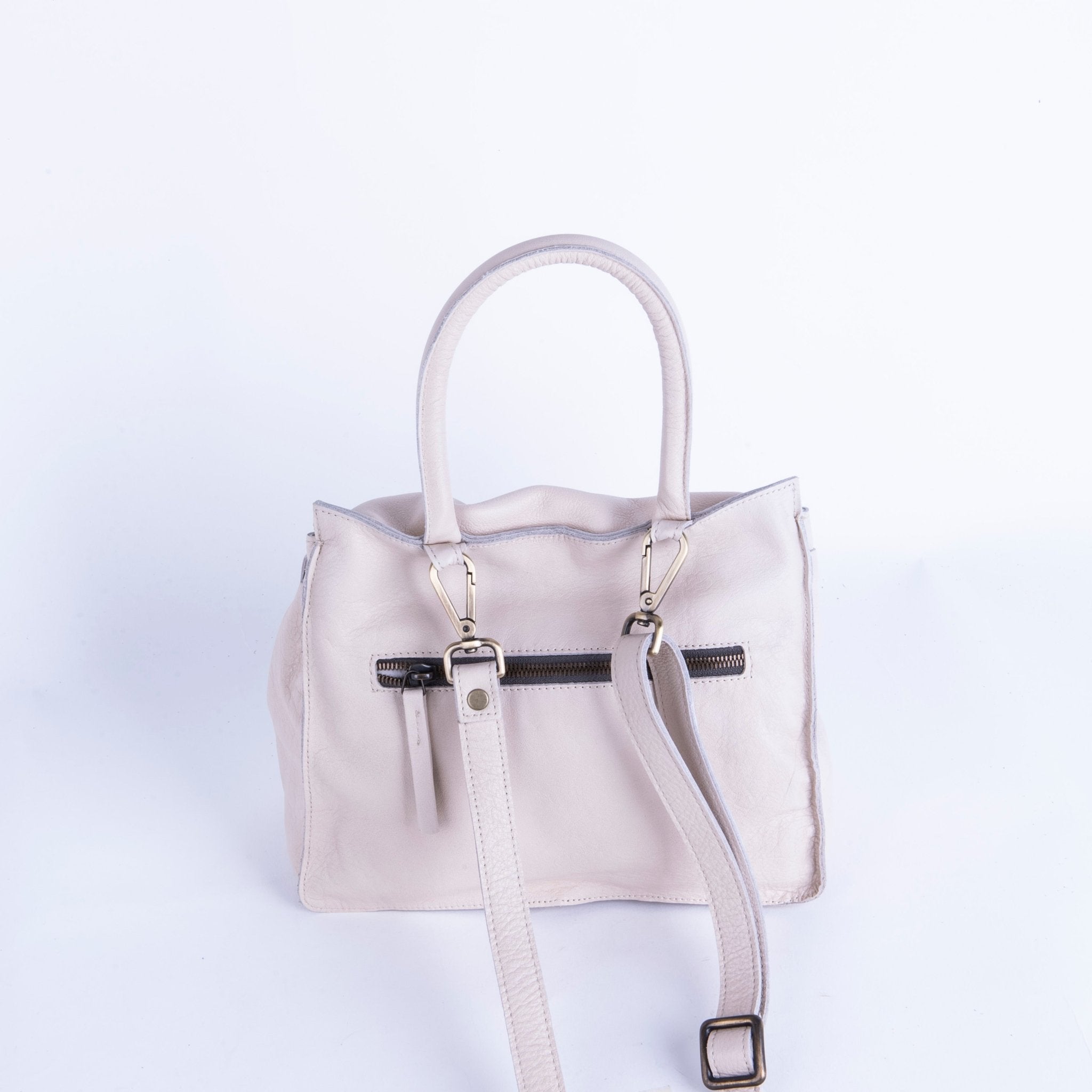 Sue mousse latte macchiato - borsa piccola a tracolla in pelle bianca - Marta Ray