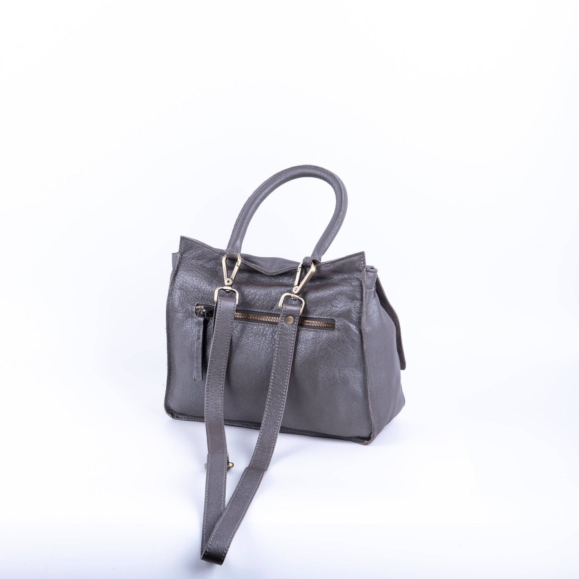 Sue mousse perlato smog silver - borsa piccola a tracolla in pelle grigia - Marta Ray