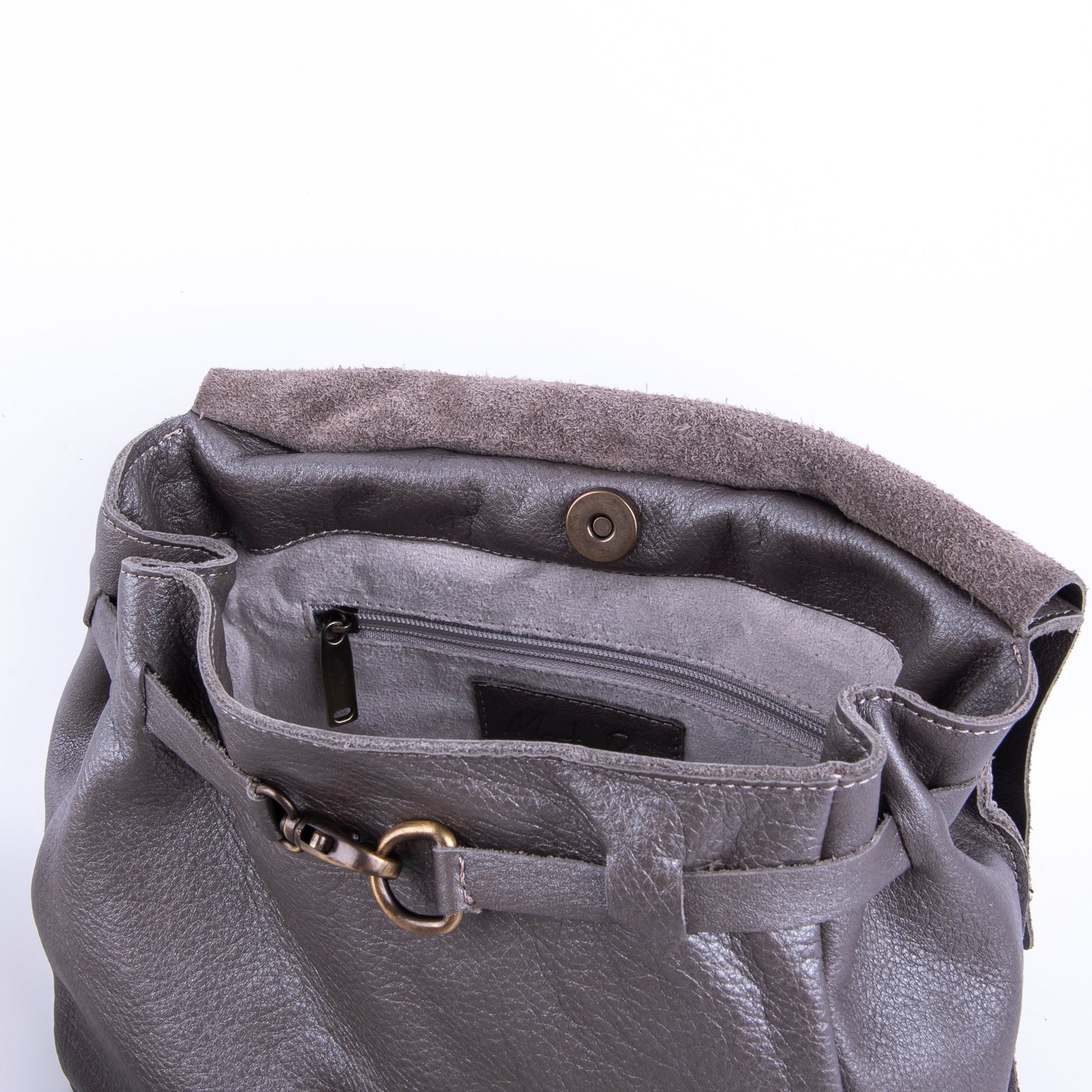 Sue mousse perlato smog silver - borsa piccola a tracolla in pelle grigia - Marta Ray