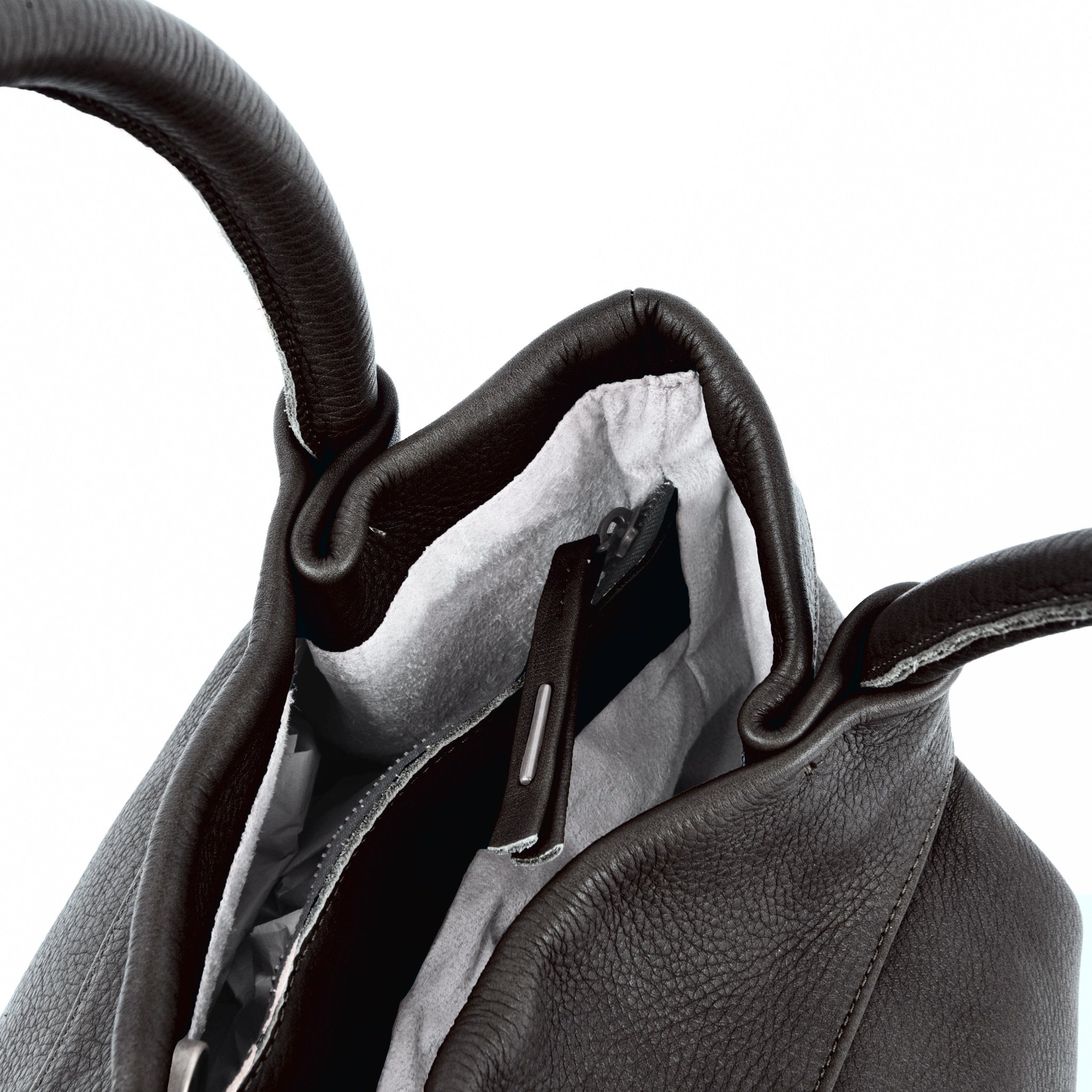 Suela bull nero - borsa a spalla morbida pelle nera - Marta Ray