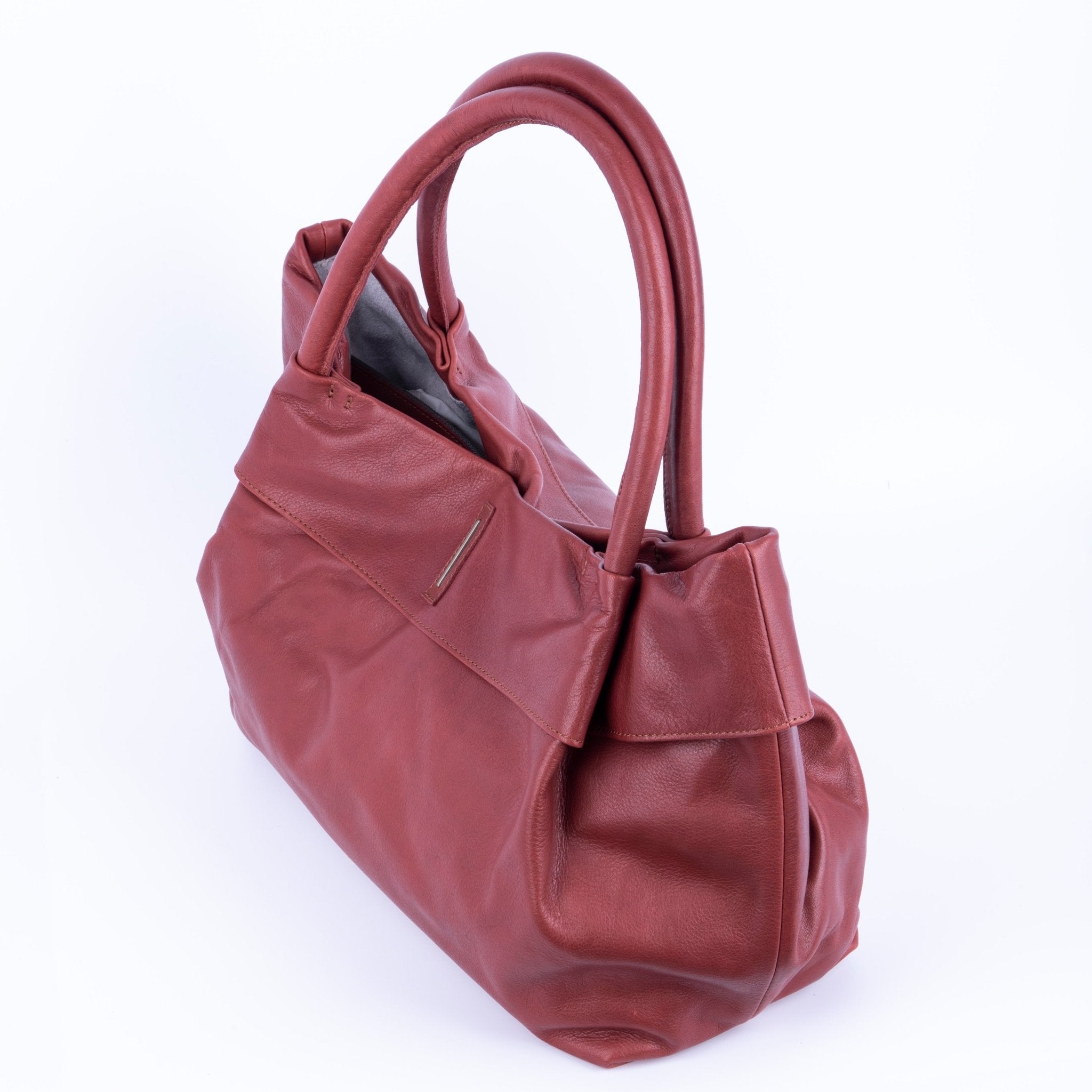 Suela mousse cuoio inglese - borsa a spalla morbida pelle marrone - Marta Ray