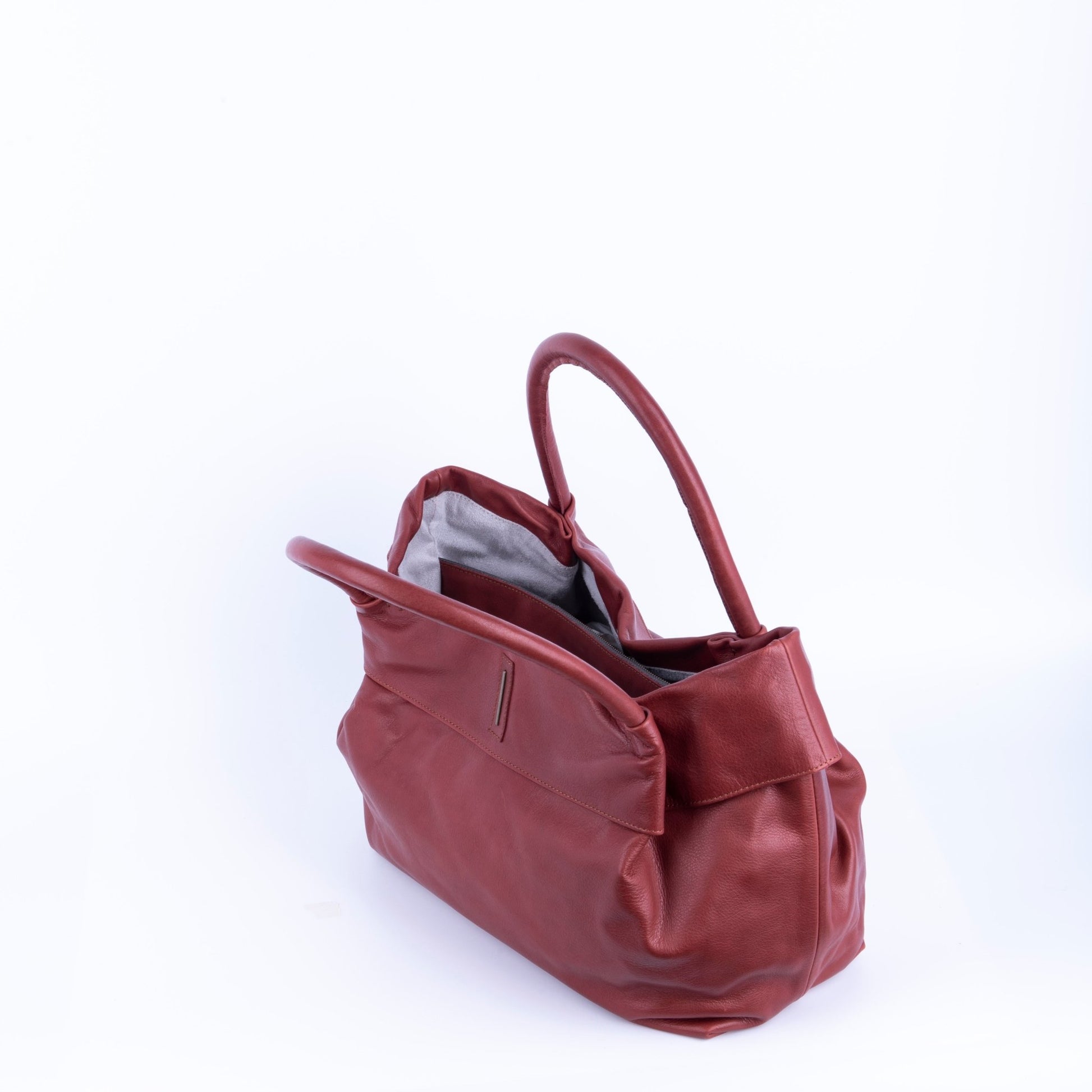 Suela mousse cuoio inglese - borsa a spalla morbida pelle marrone - Marta Ray