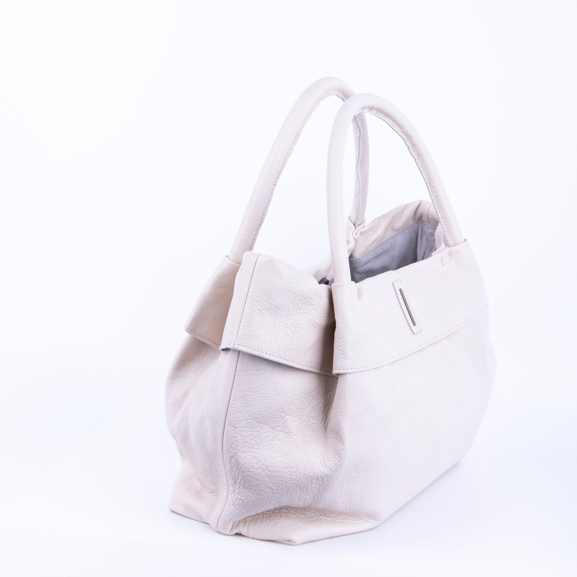Suela mousse latte macchiato - borsa a spalla morbida pelle bianca - Marta Ray