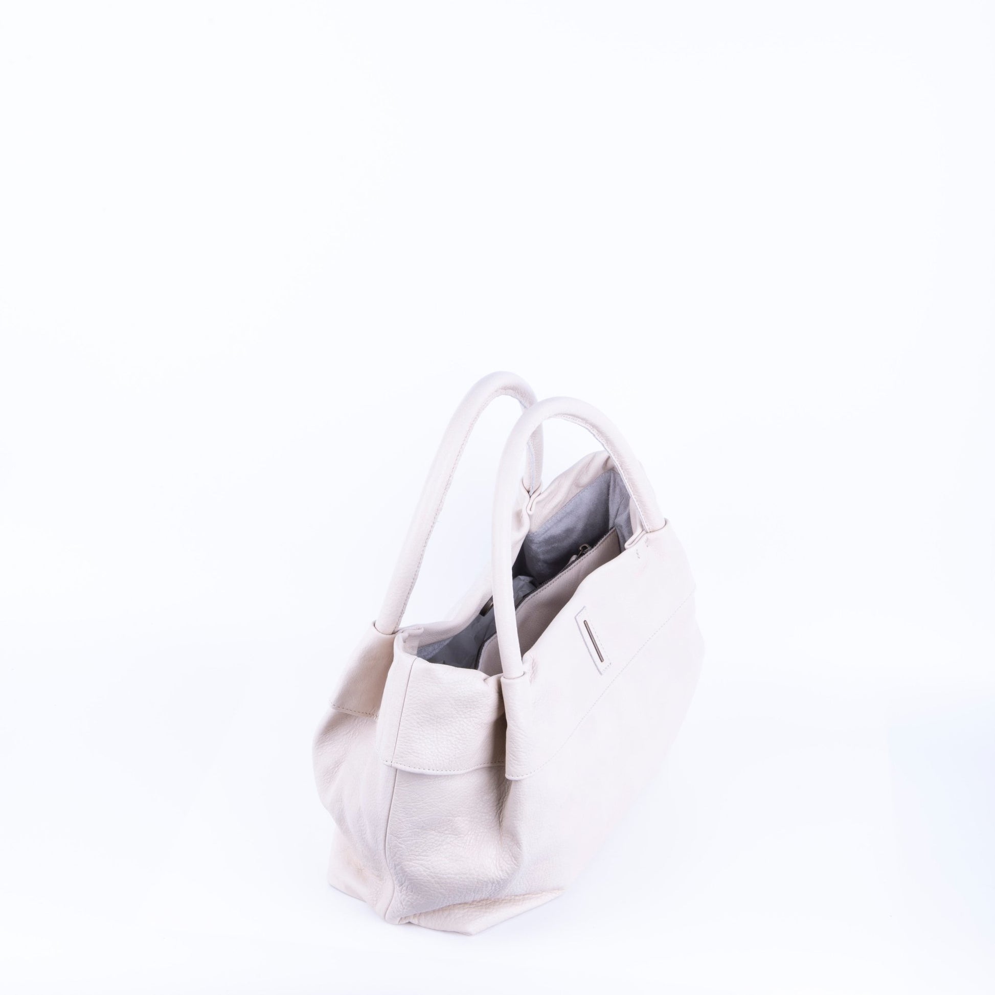 Suela mousse latte macchiato - borsa a spalla morbida pelle bianca - Marta Ray