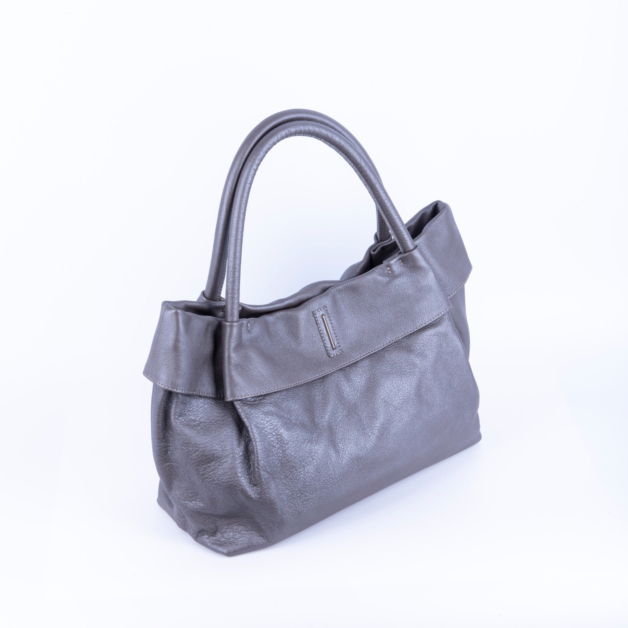 Suela mousse smog silver - borsa a spalla morbida pelle grigia - Marta Ray