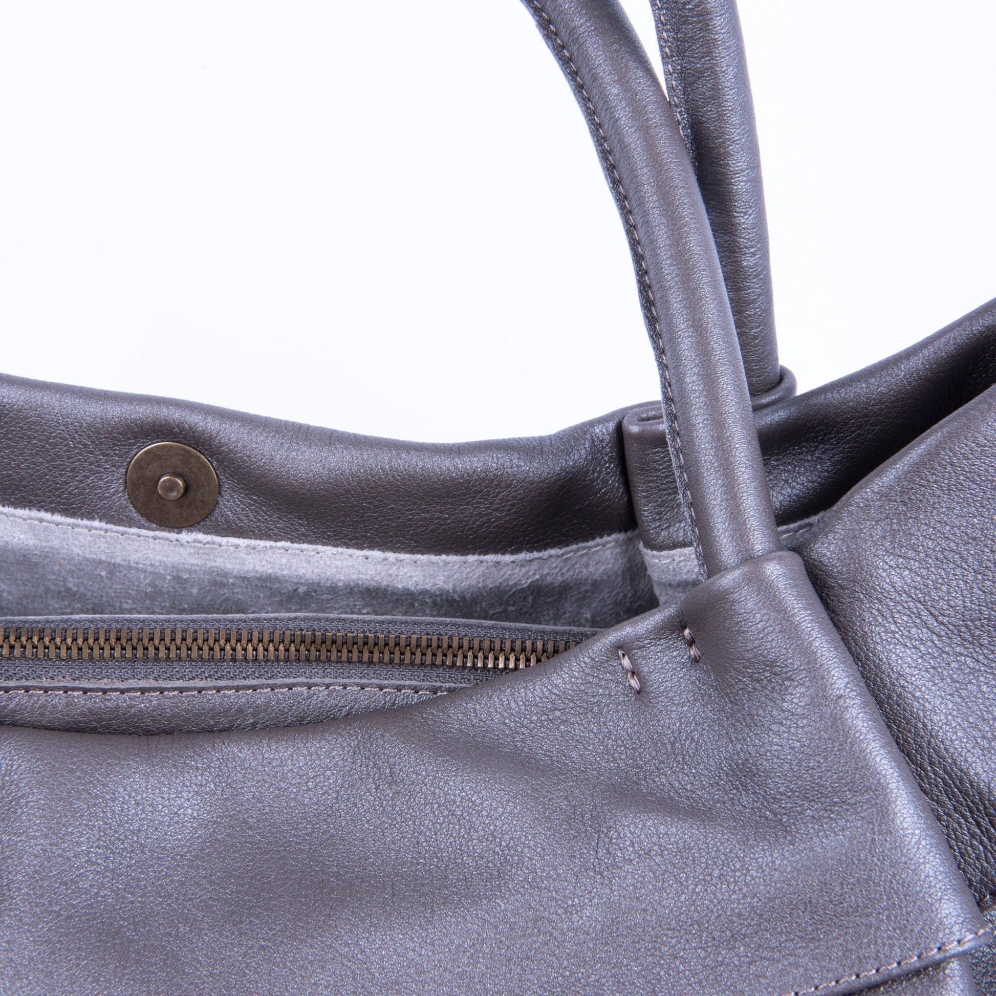 Suela mousse smog silver - borsa a spalla morbida pelle grigia - Marta Ray