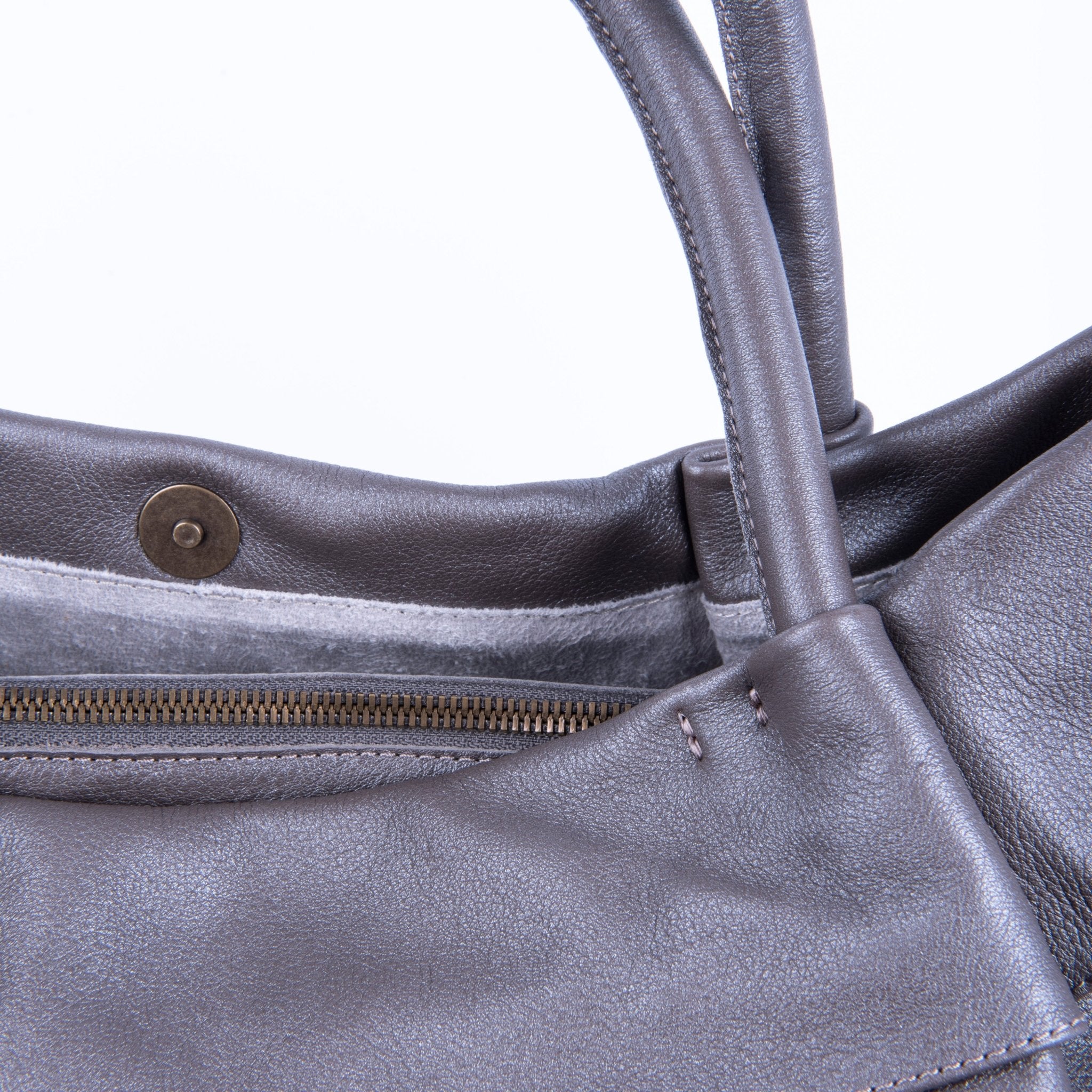 Suela mousse smog silver - borsa a spalla morbida pelle grigia - Marta Ray