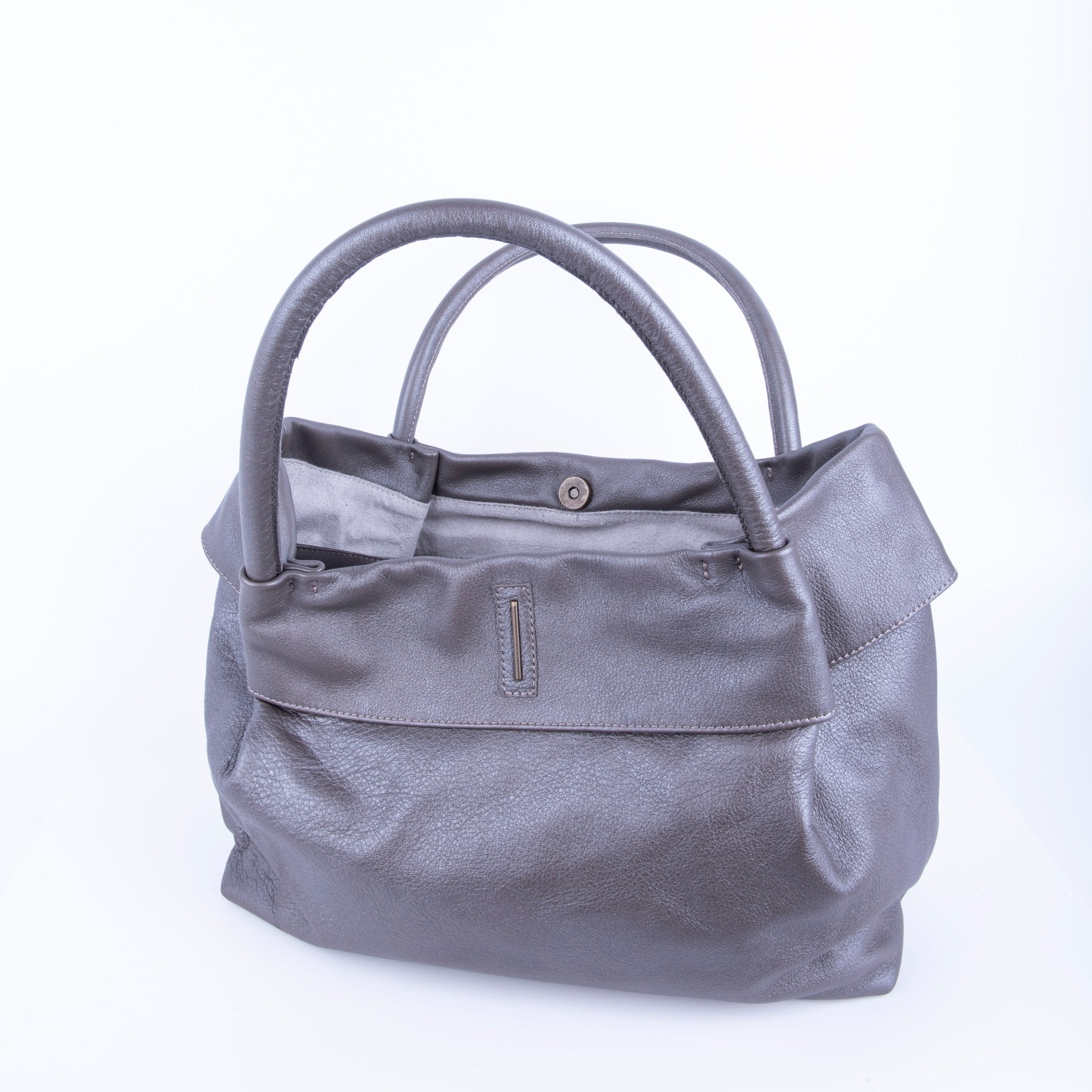 Suela mousse smog silver - borsa a spalla morbida pelle grigia - Marta Ray