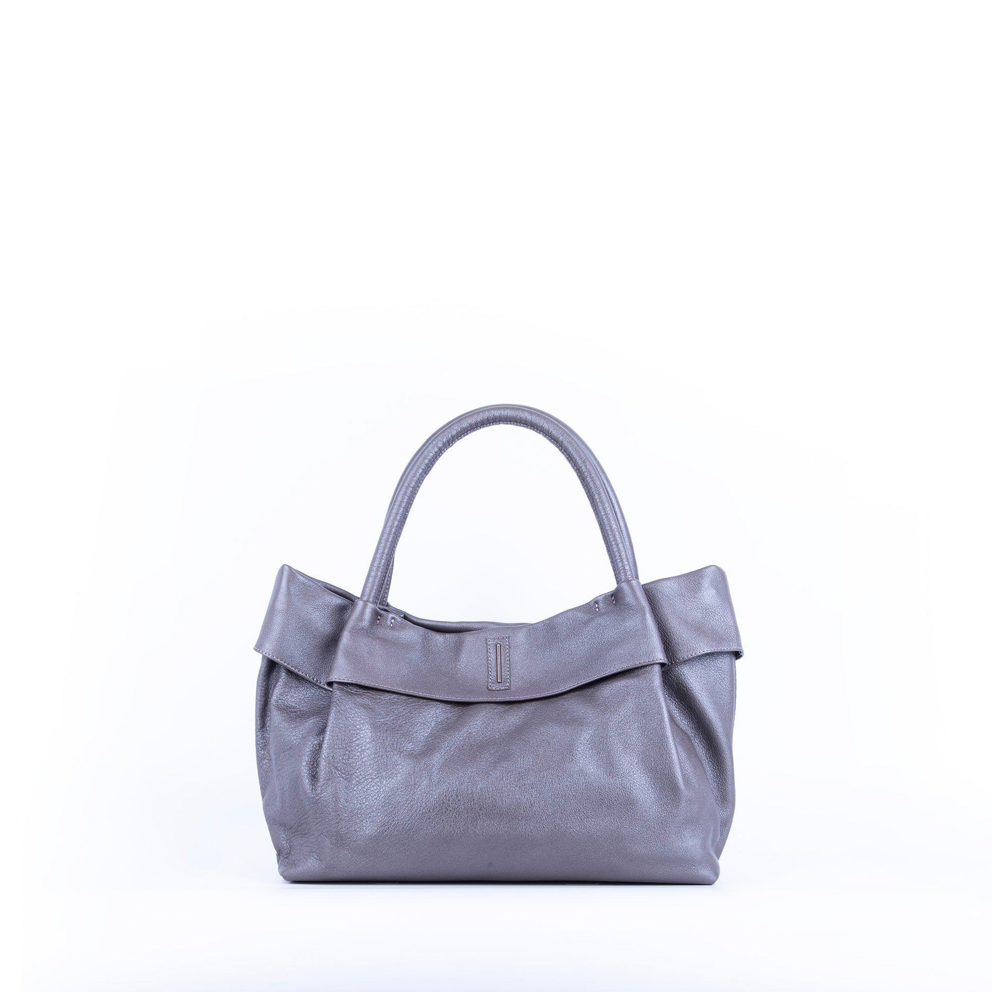 Suela mousse smog silver - borsa a spalla morbida pelle grigia - Marta Ray