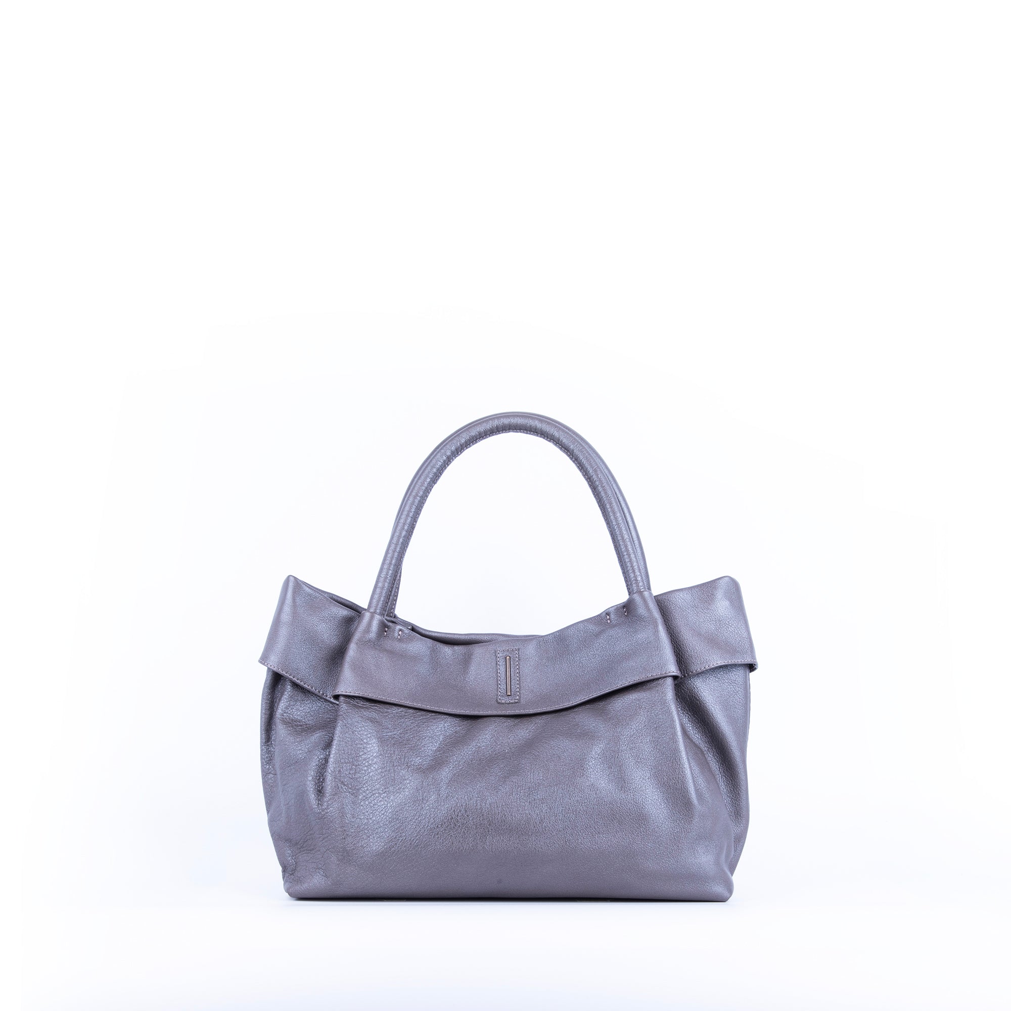 Suela mousse smog silver - borsa a spalla morbida pelle grigia - Marta Ray